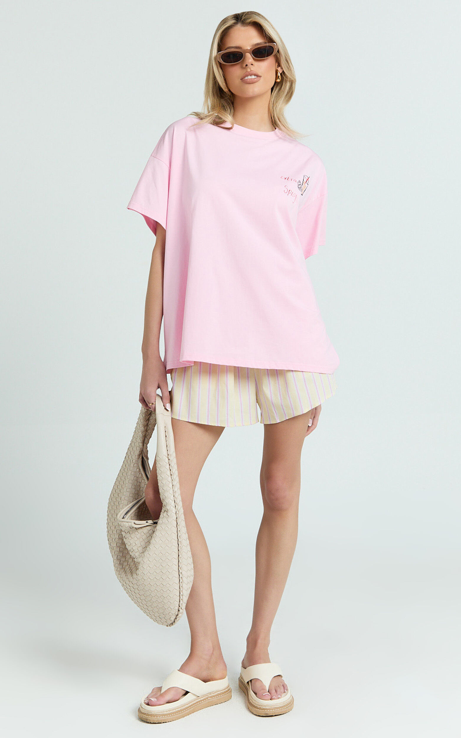 Bertina Two Piece Set - Extra Spicy T-Shirt Set in Pink