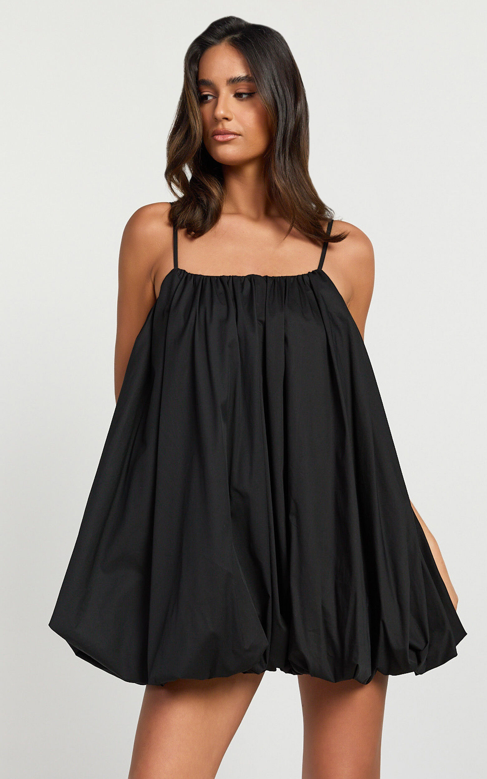 Marites Mini Dress - Bubble Mini Dress in Black
