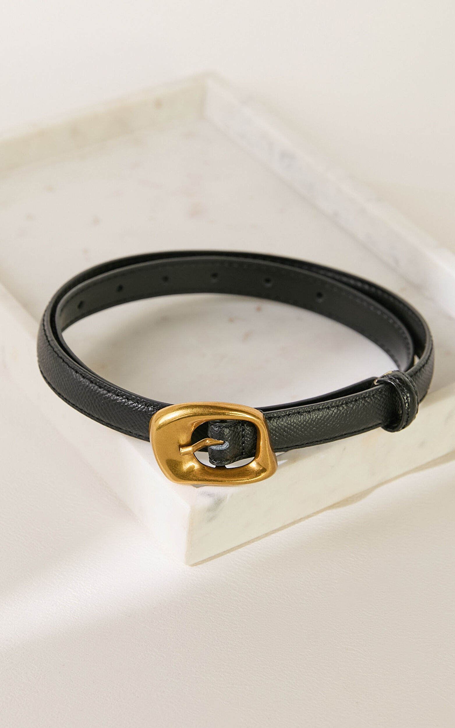 Chantelle Belt - Thin Buckle Belt in Black