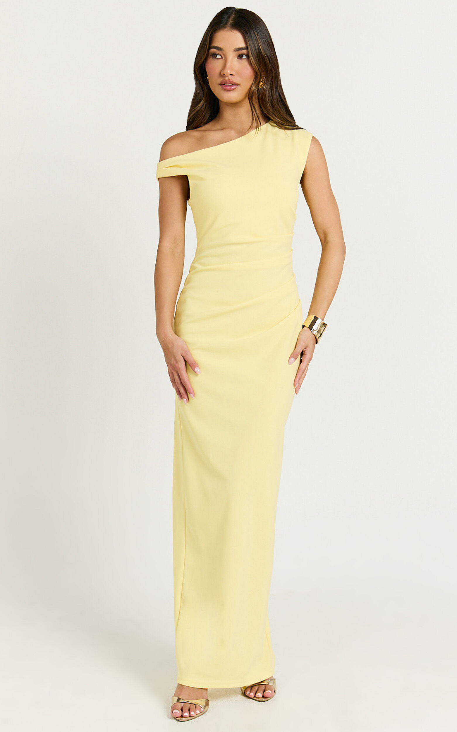 Genie Maxi Dress - Off The Shoulder Dress in Yellow