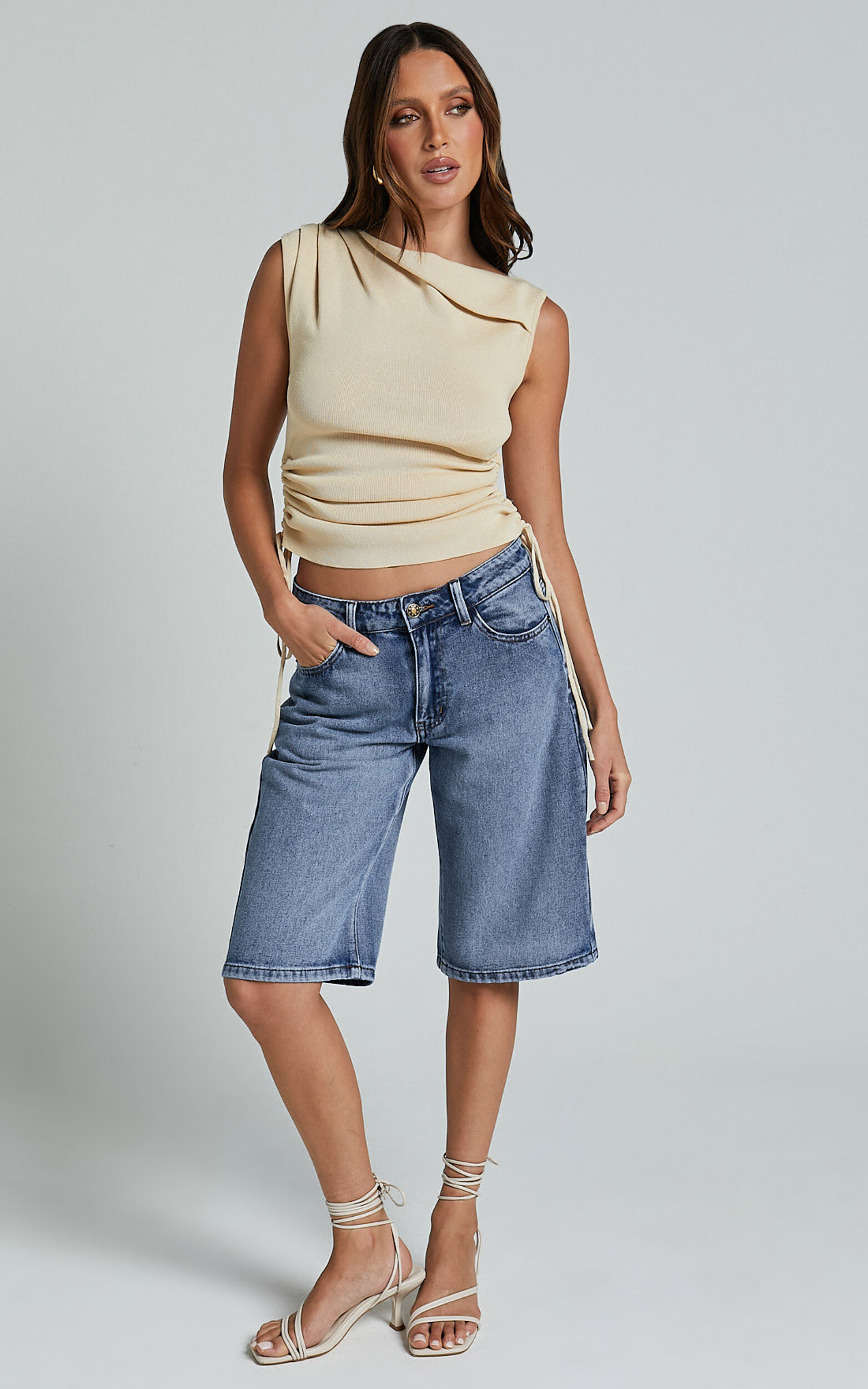 Lioness - Kurt Culottes Shorts in BLUE ACID