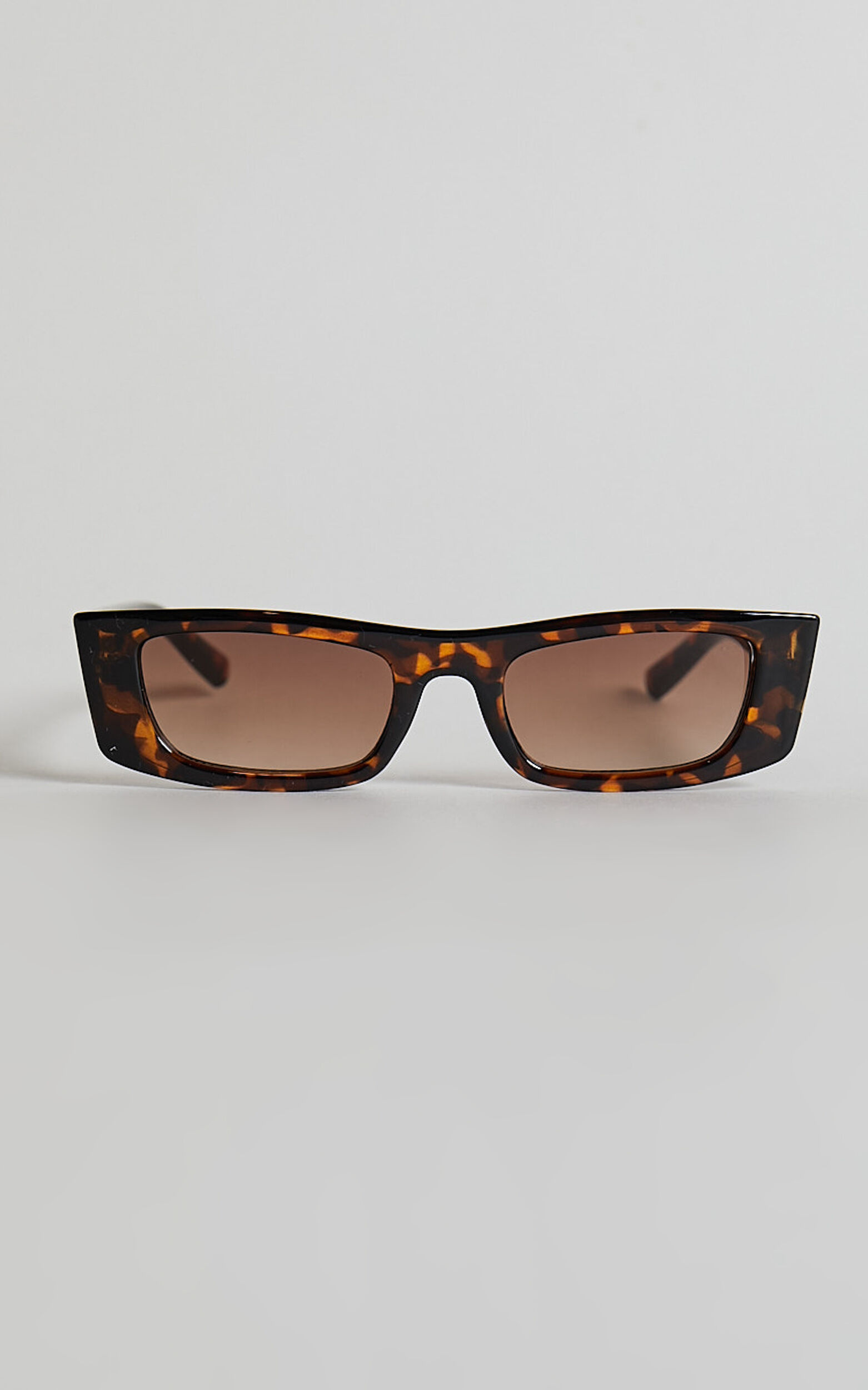 Cady Sunglasses - Thin Rectangle Sunglasses in Tort