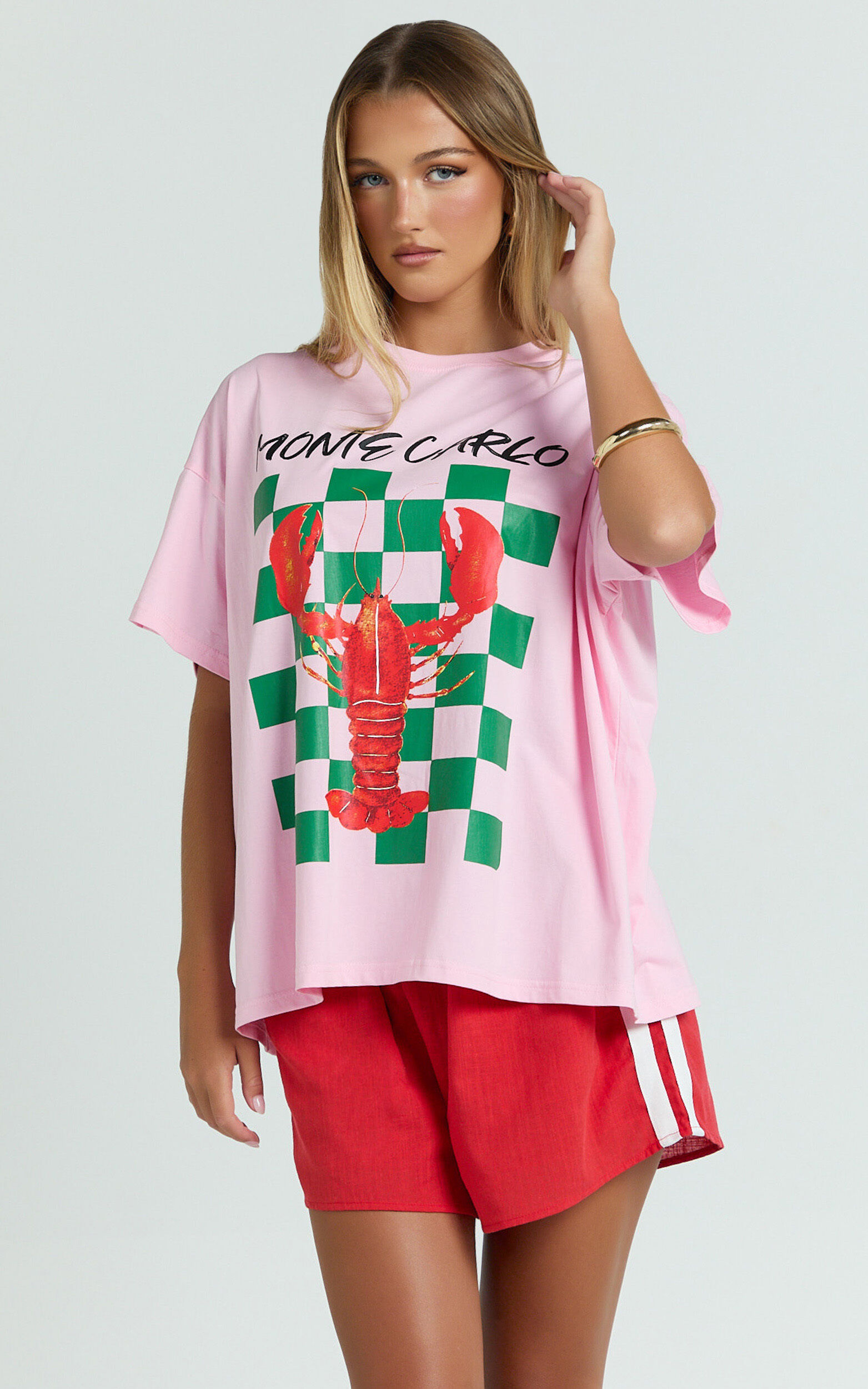 Liv Two Piece Set - Monte Carlo Lobster T-shirt Set in Pink