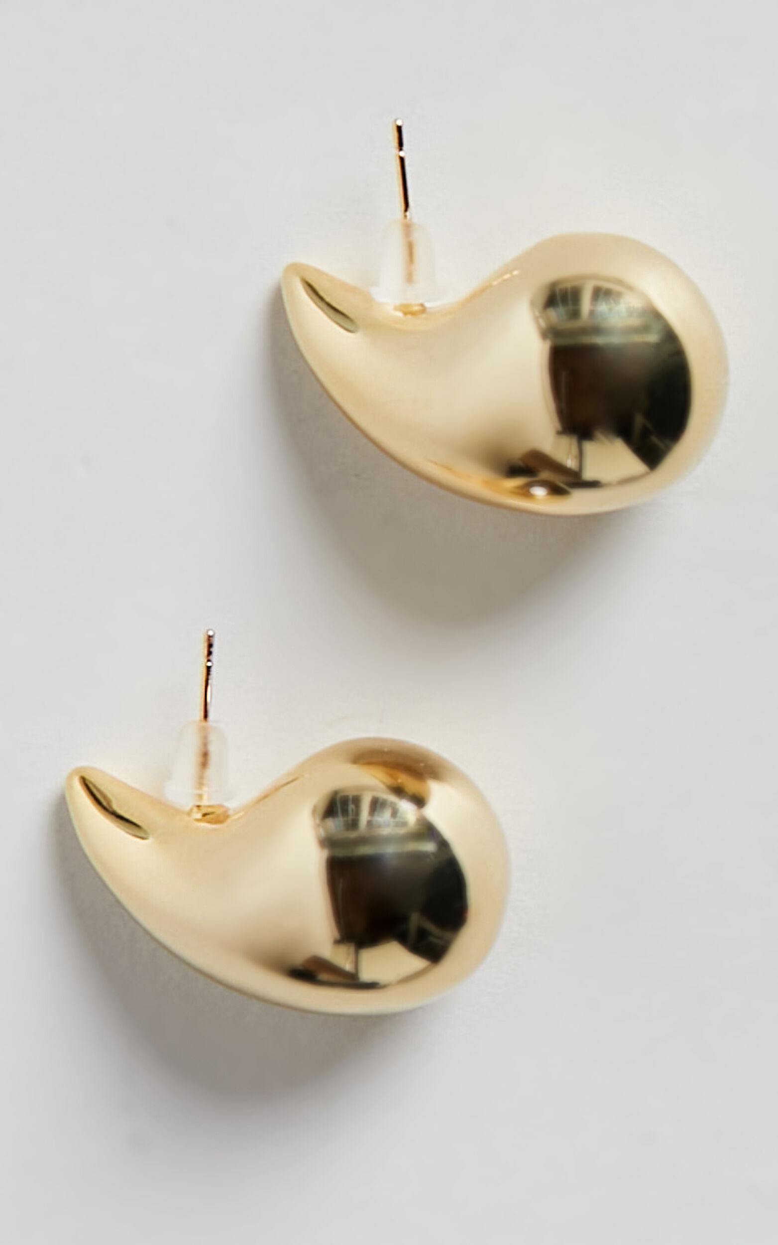 Renner Earrings - Teardrop Statement Earrings in Gold