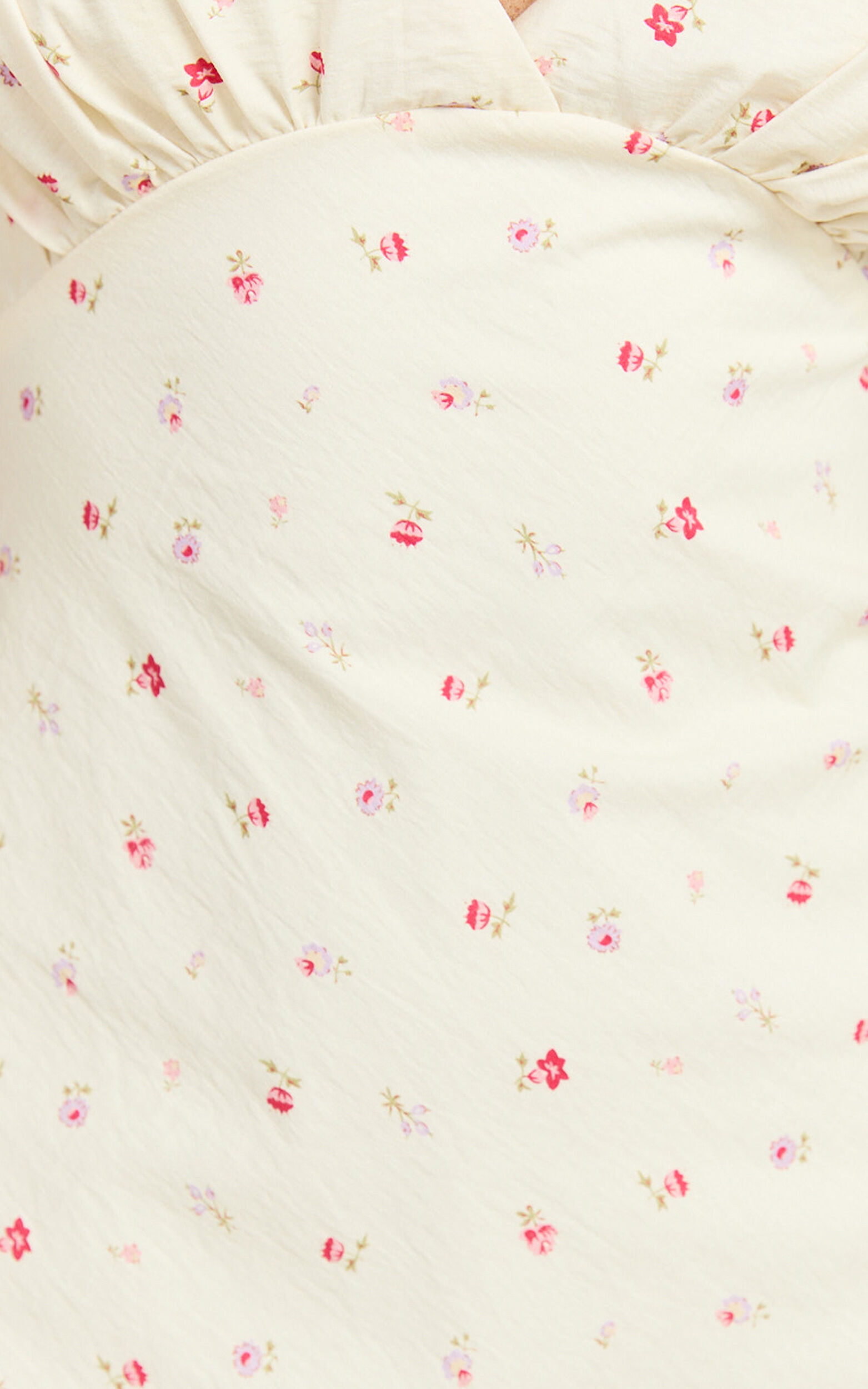 Amalea Mini Dress - Wide Strap Ruched Bust Dress in Lemon Floral