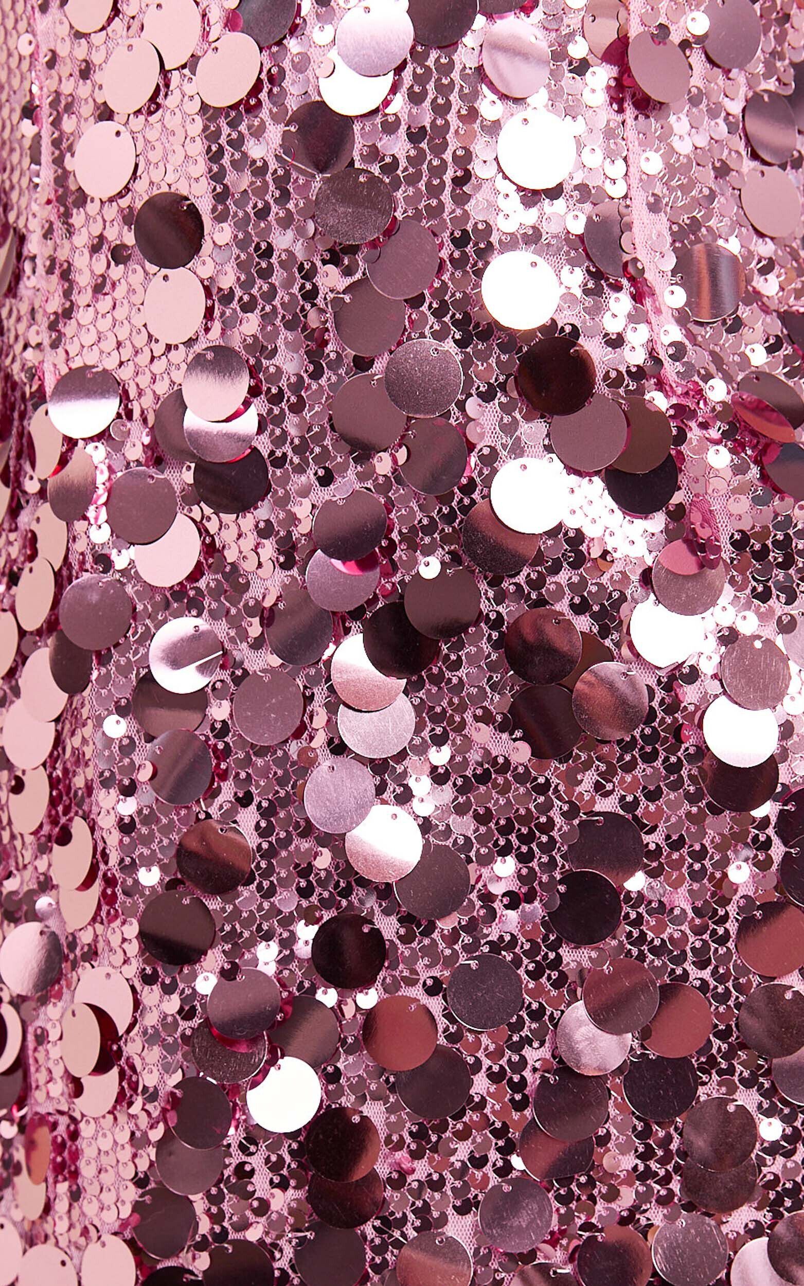 Cleo Mini Dress - Circle Sequin Mini Dress in Pink