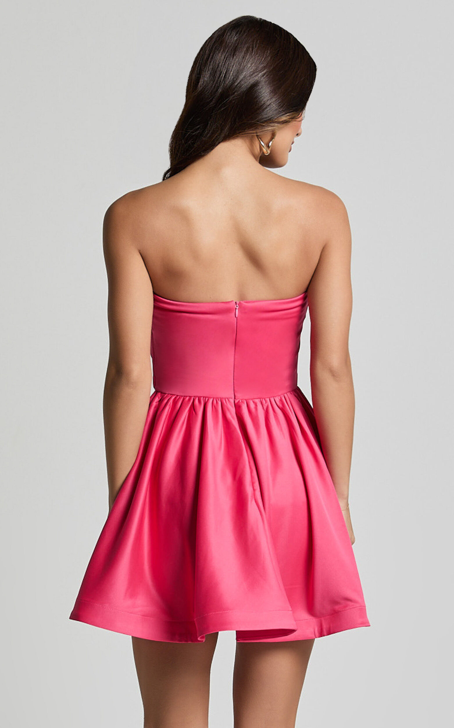 Angeletta Mini Dress - Sweetheart Rosette Detail Fit & Flare in Pink