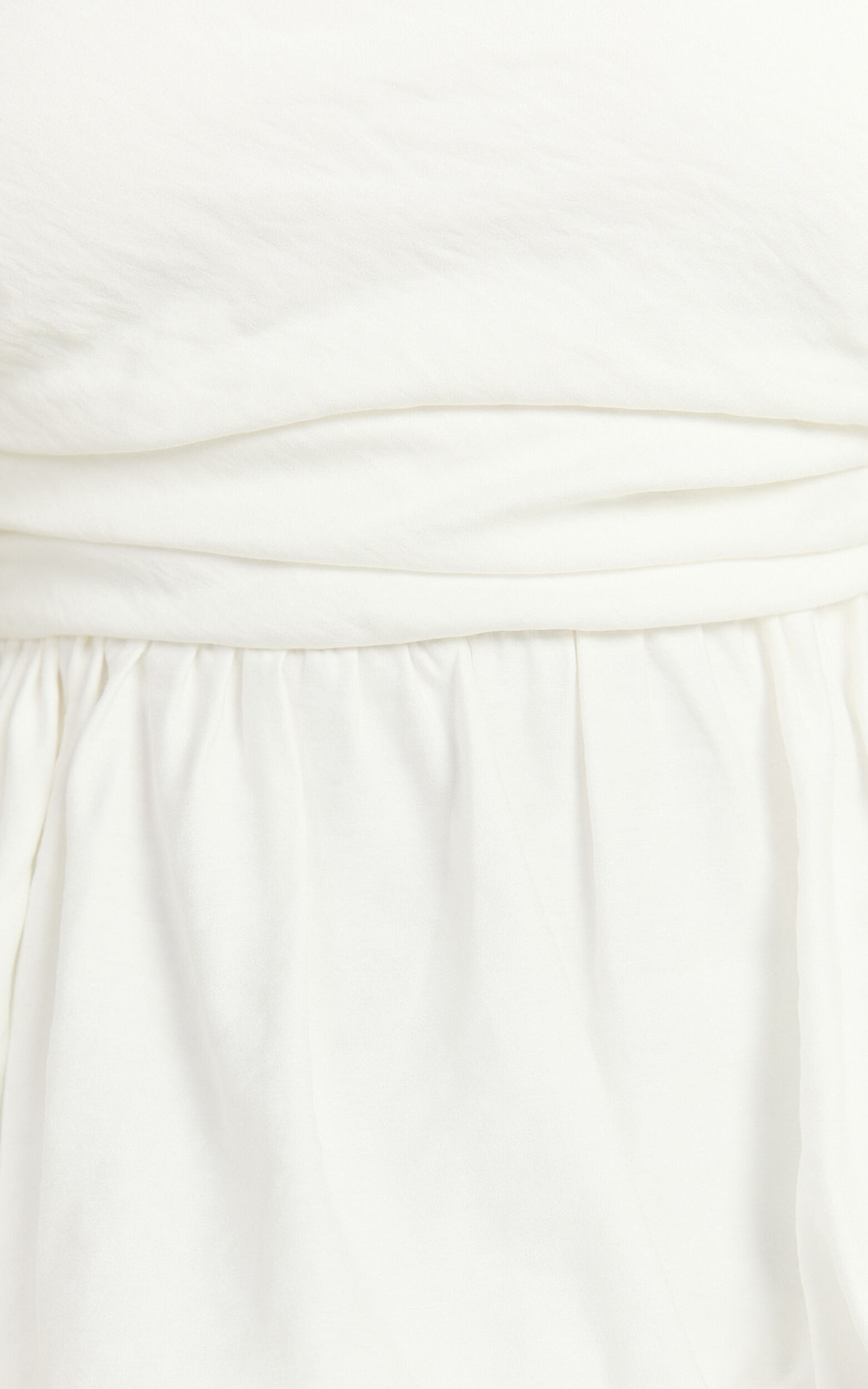 Karmen Top - Strapless Ruched Side Bubble Hem Top in Off White