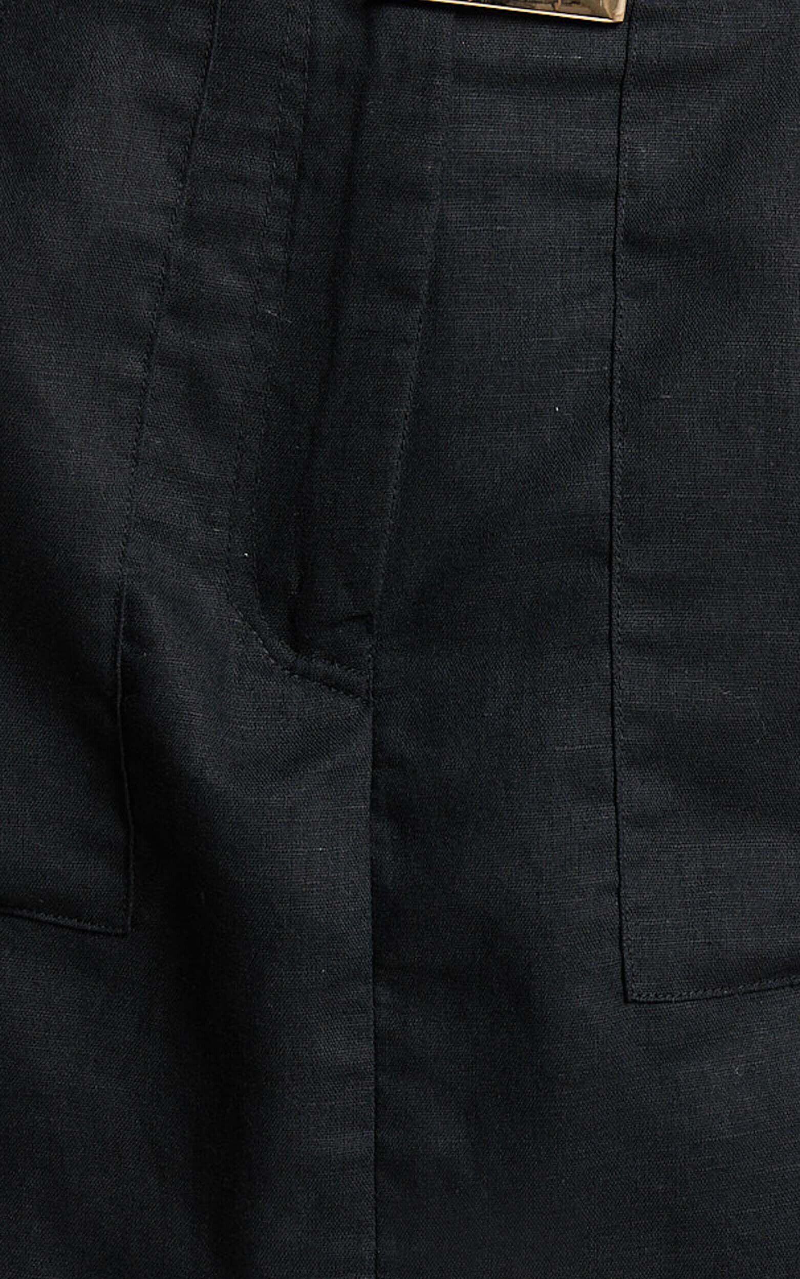 Dream Linen Skort - High Waisted A Line Skort in Black