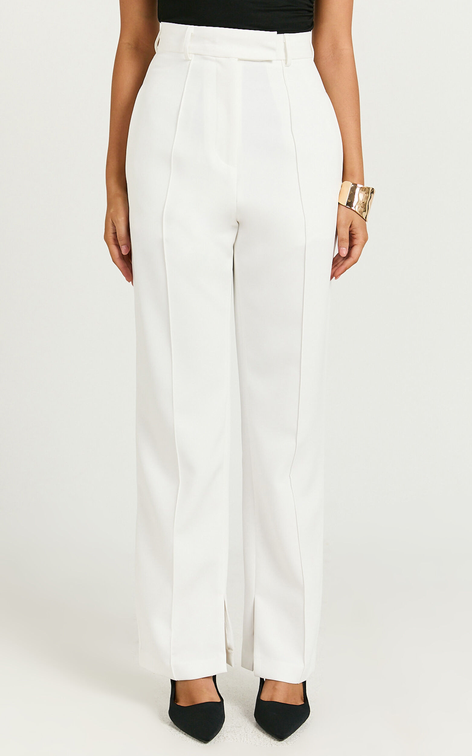 Rogers Pants - High Waisted Pants in Off White
