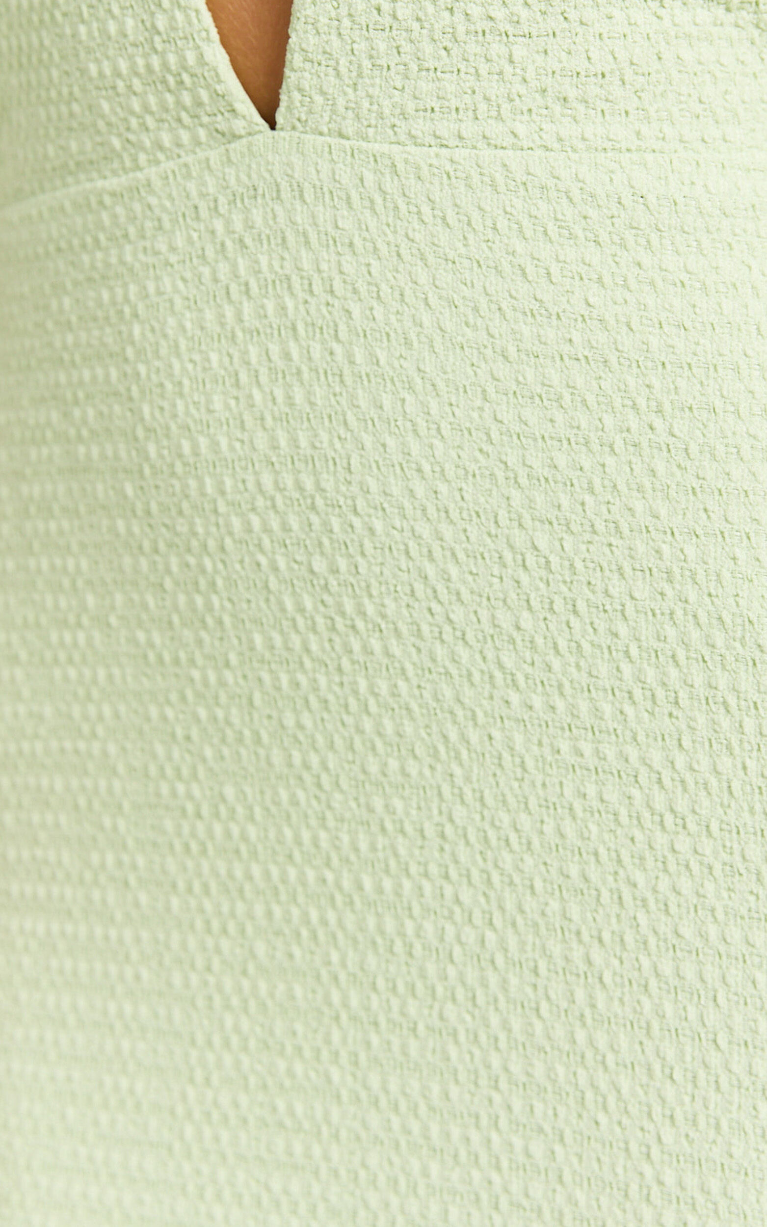 Ada Maxi Dress - Halter Plunge Textured Jersey Open Back Dress in Green