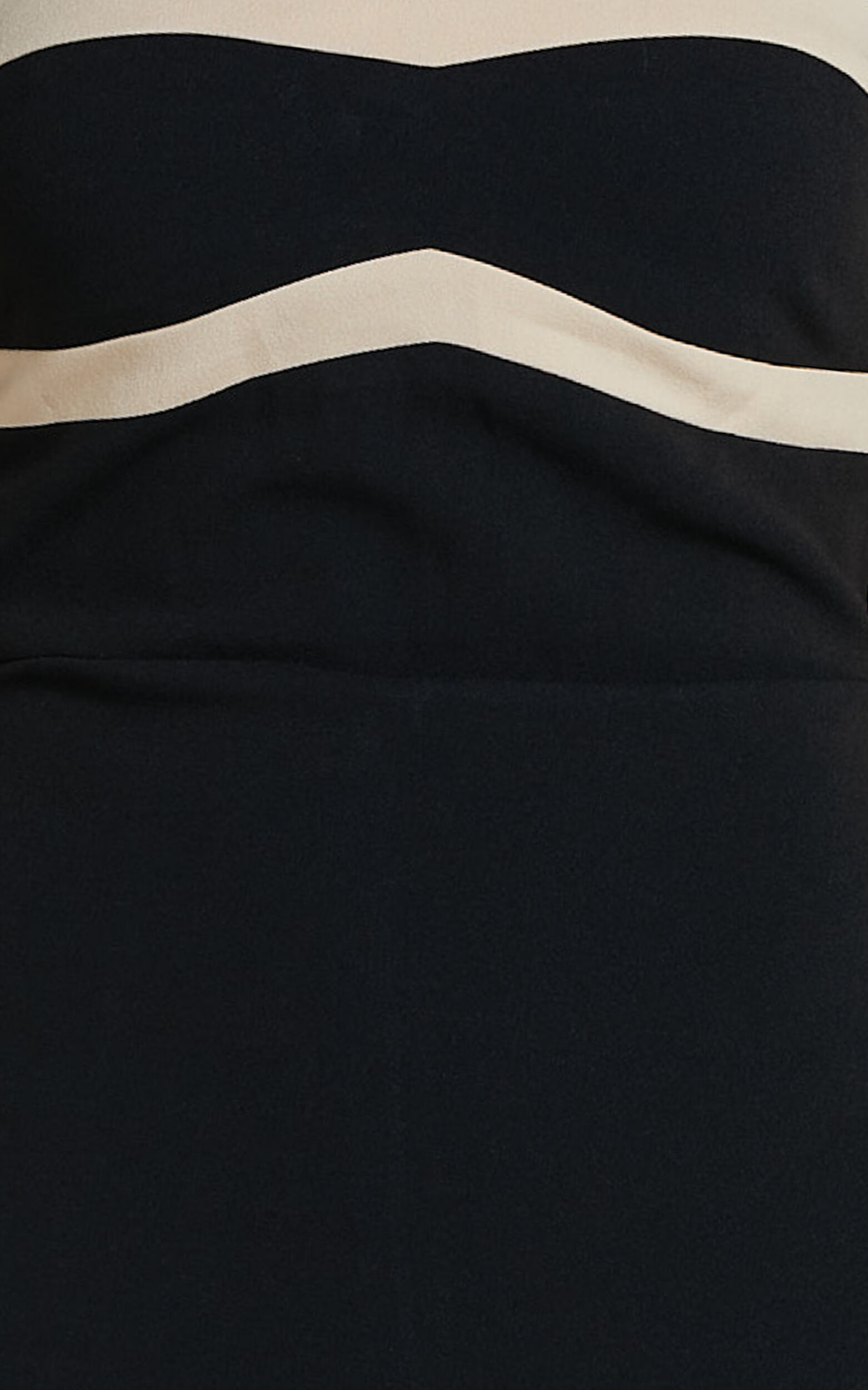 Chailyn Midi Dress - Strapless Bodycon Dress in Black