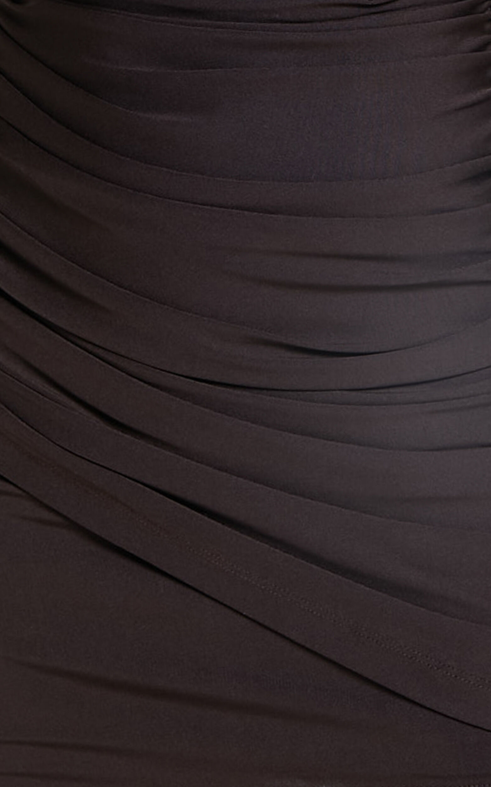 Xander Mini Dress - Cowl Neck Drape in Chocolate