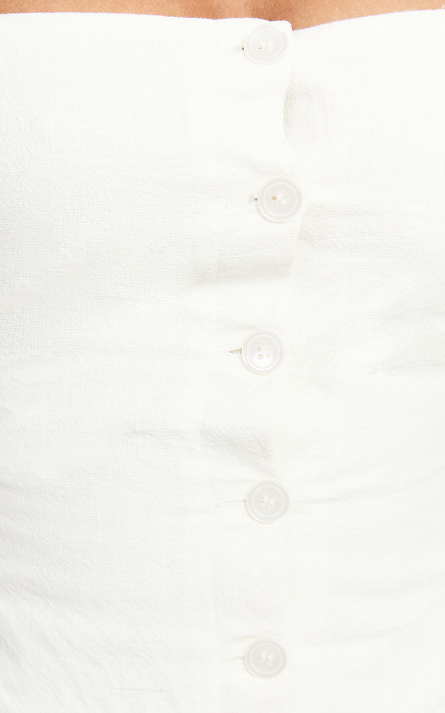 Ricki Mini Dress - Linen Halter Neck Shift Dress in White