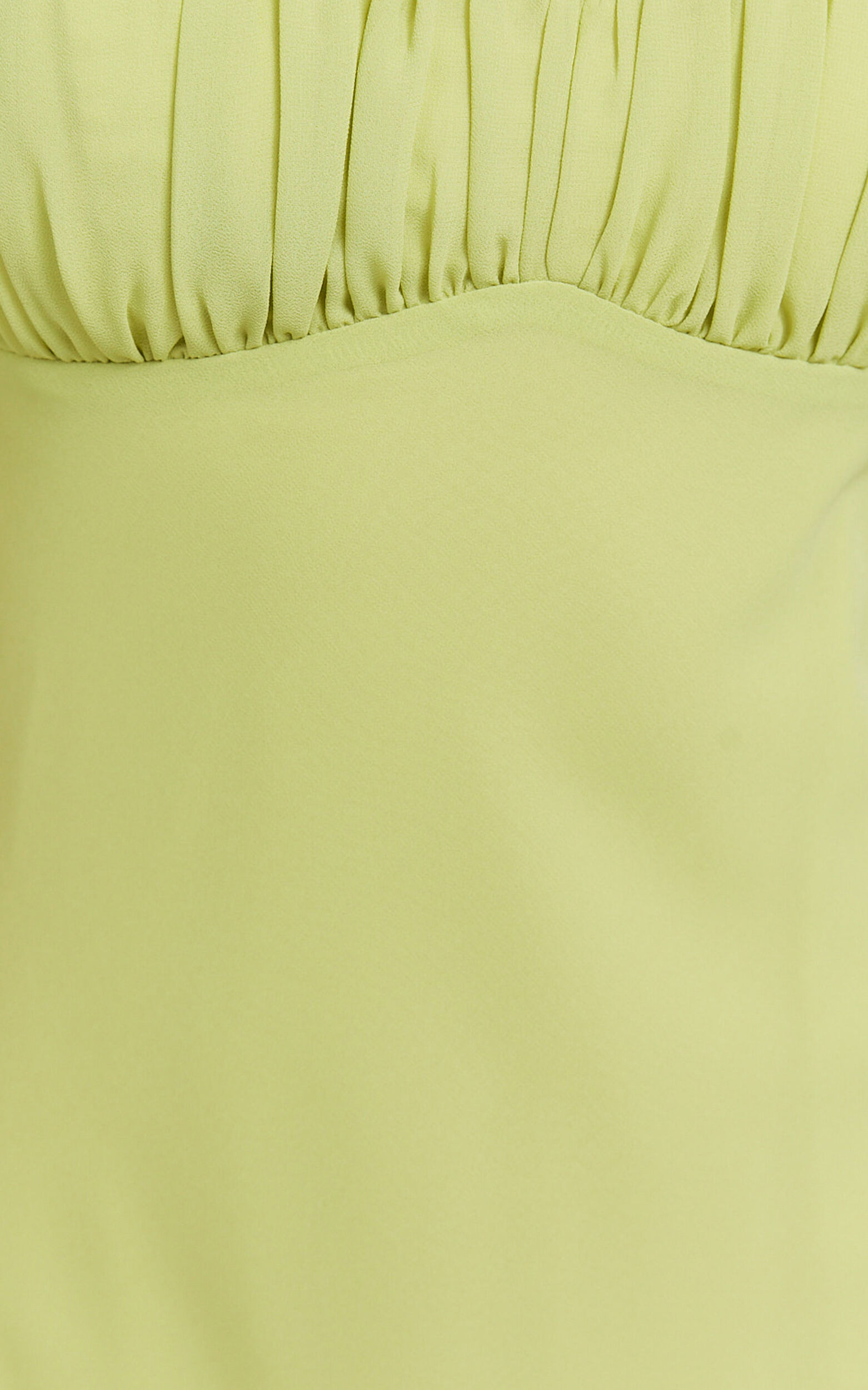 Renjean Mini Dress - Adjustable Strap Ruched Bust Dress in Lime