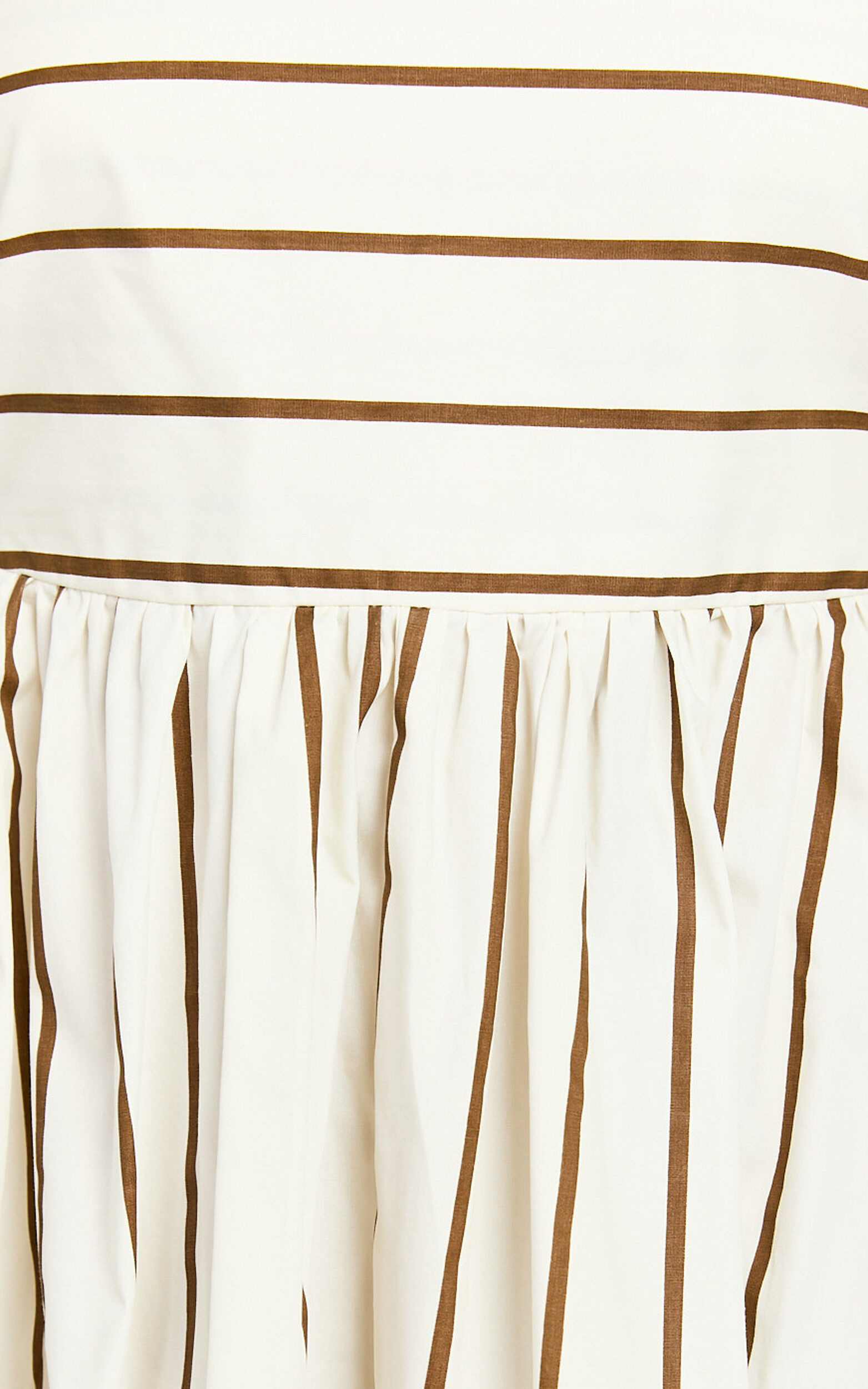 Erich Midi Dress - Open Back Stripe Dress in Beige White