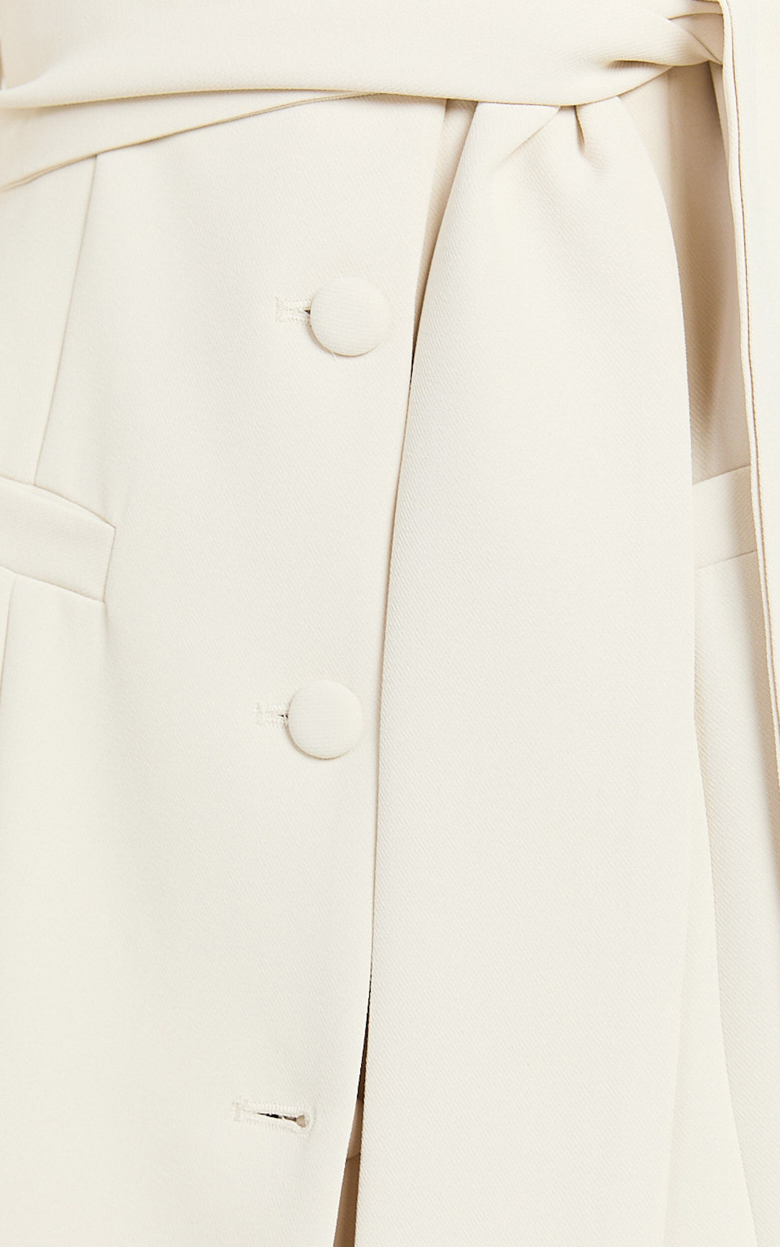 Mhina Mini Dress - Waist Tie Blazer Dress in Stone