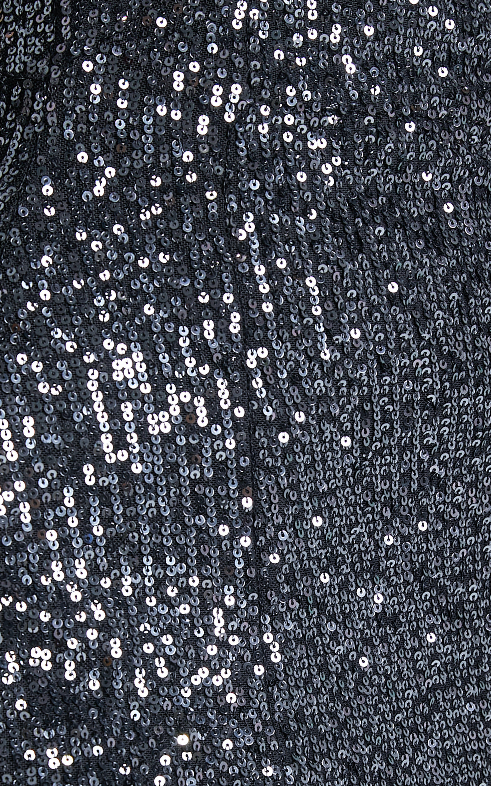 Rehyn Midi Dress - One Shoulder Asymmetric Cut Out Sequin Dress in Black