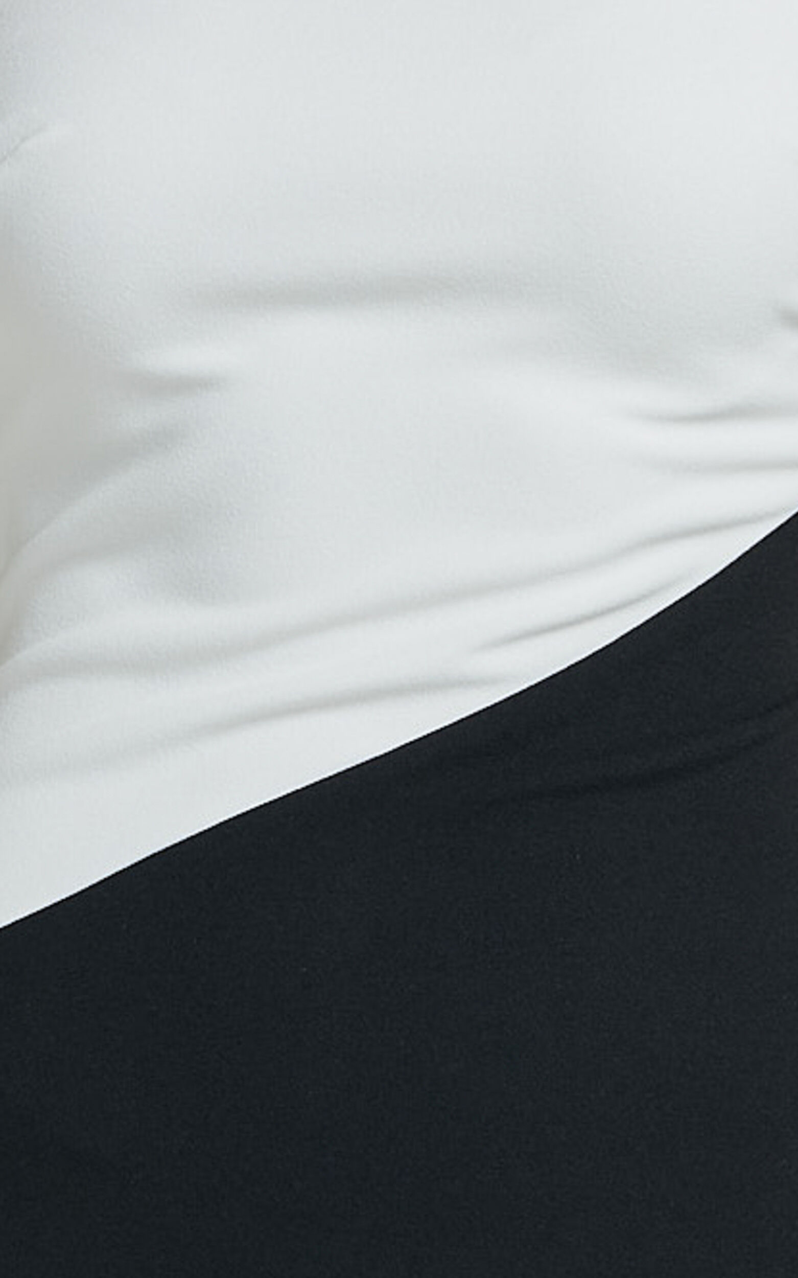 Hayley Midi Dress - Strapless Bodycon Dress in Black/White