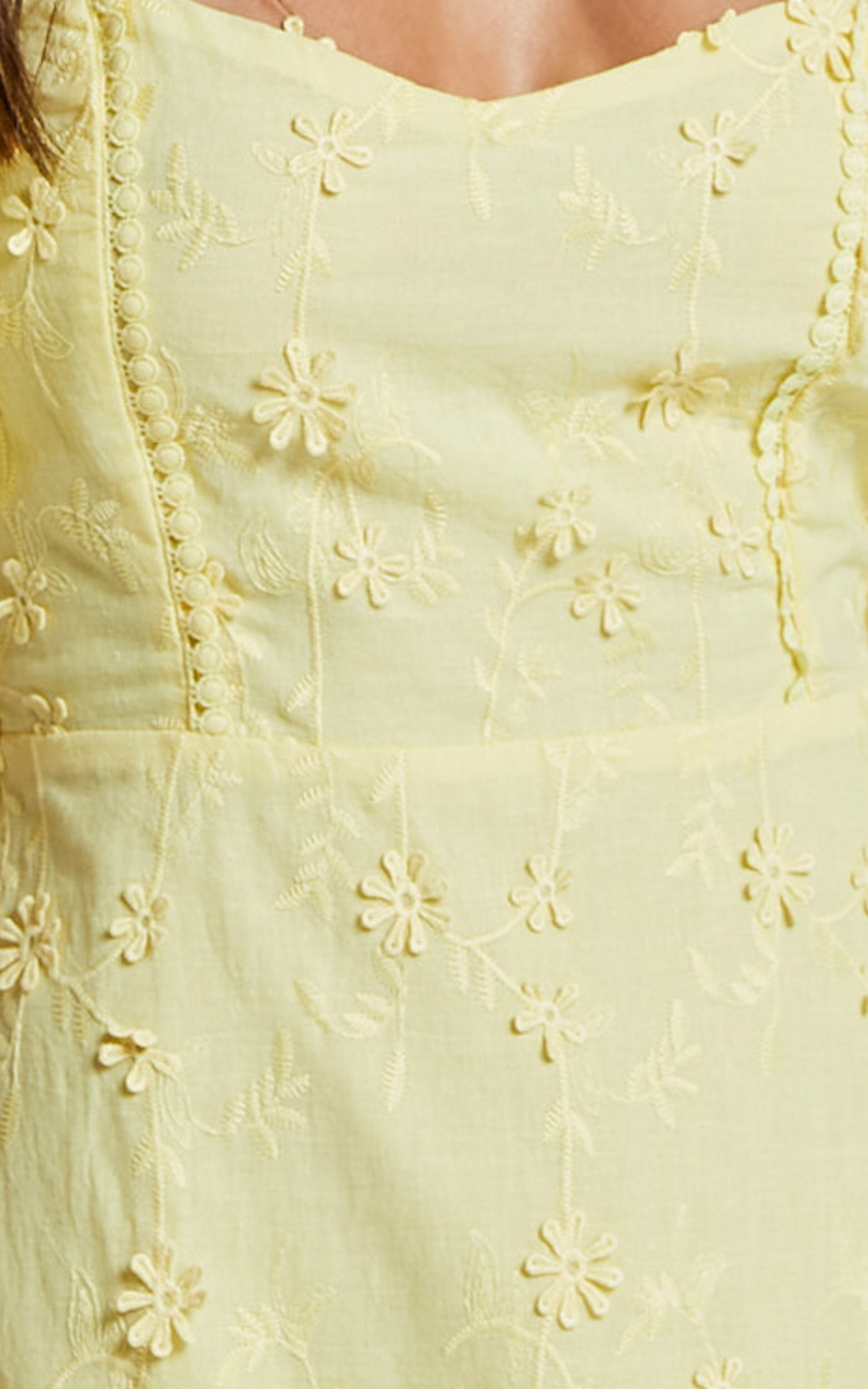 Fancy A Spritz Mini Dress - Square Neck Dress in Lemon