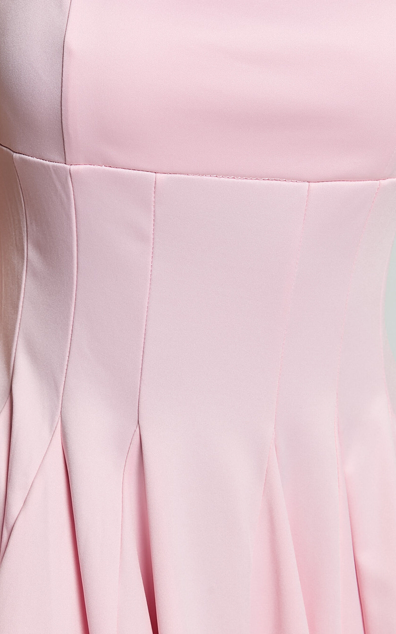 Bonnie Mini Dress - Straight Neck Fit and Flare Dress in Pink