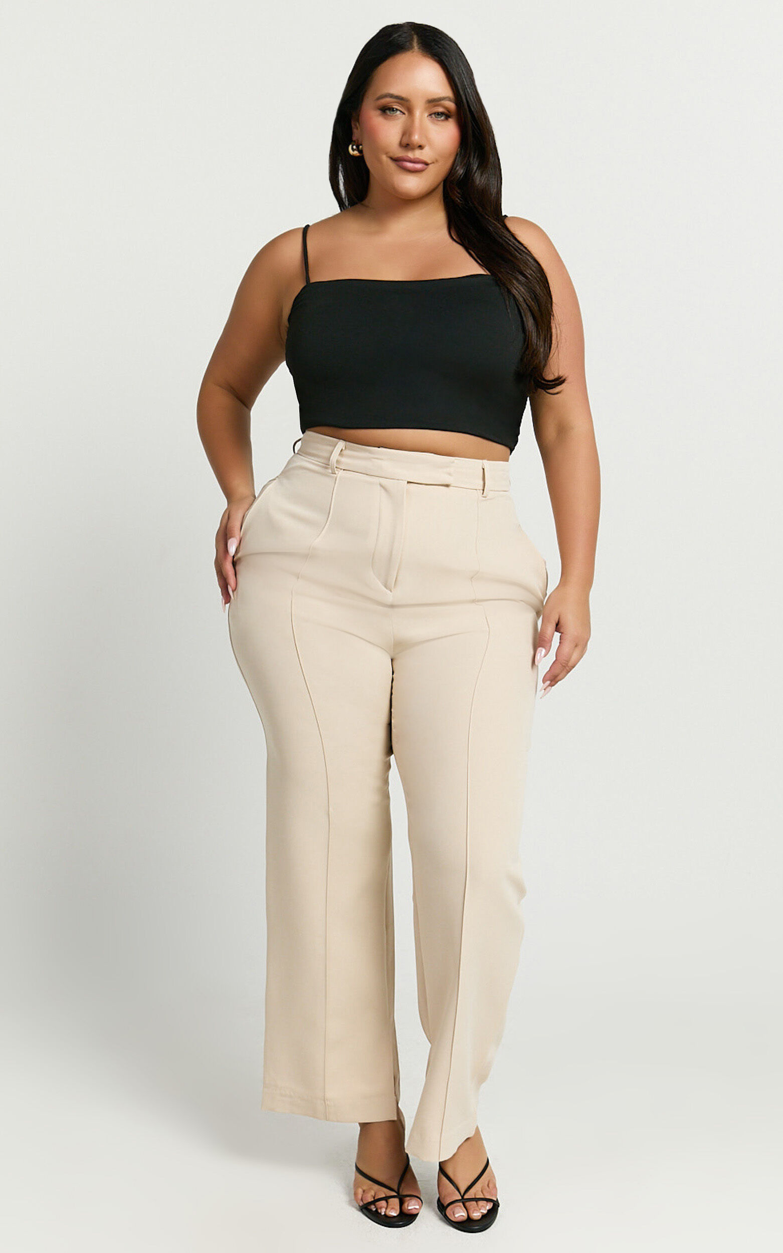 Modern Gal Top - Jersey Cami Crop Top in Black