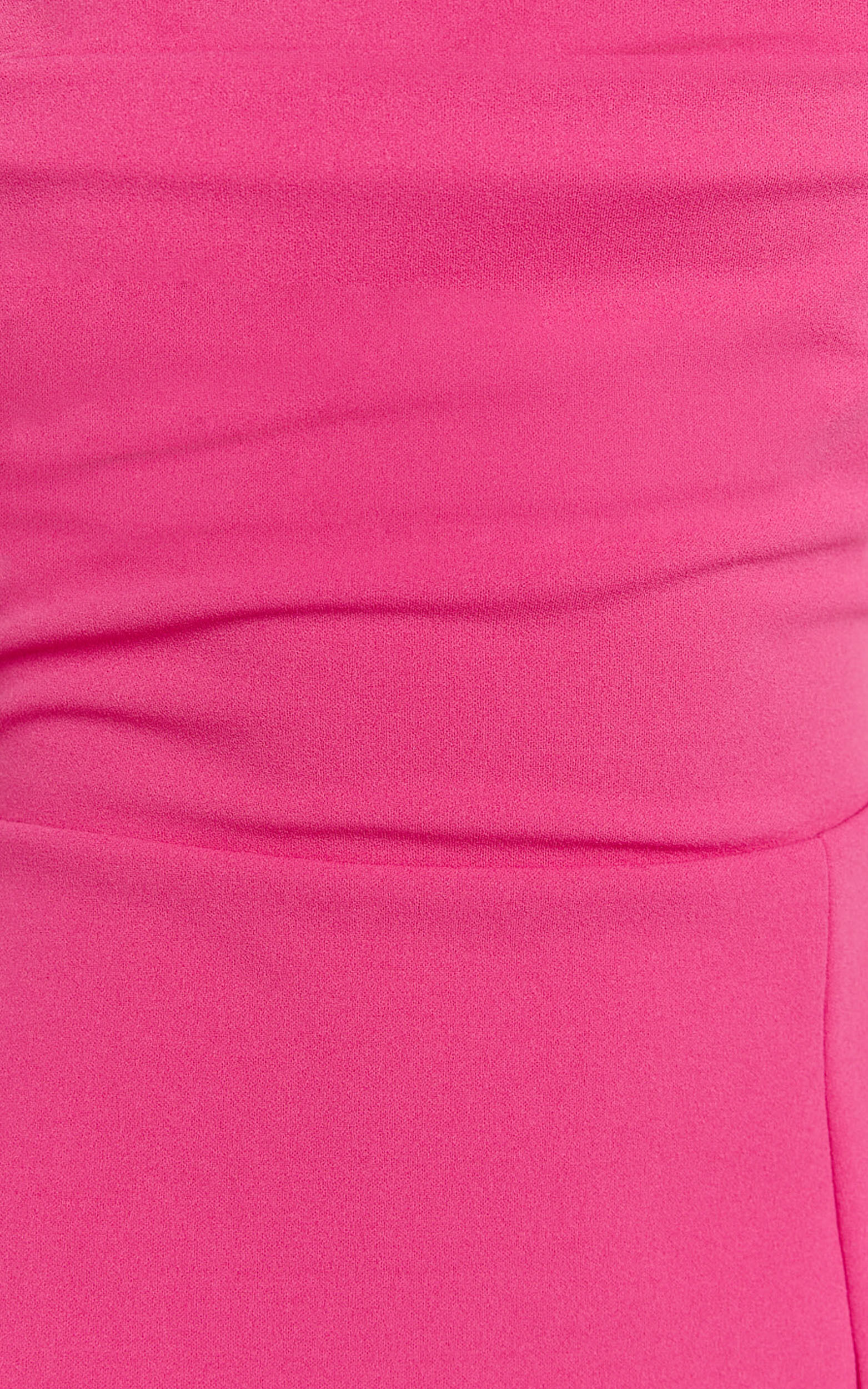 Donna Maxi Dress - Cowl Neck Column High Split Dress in Hot Pink