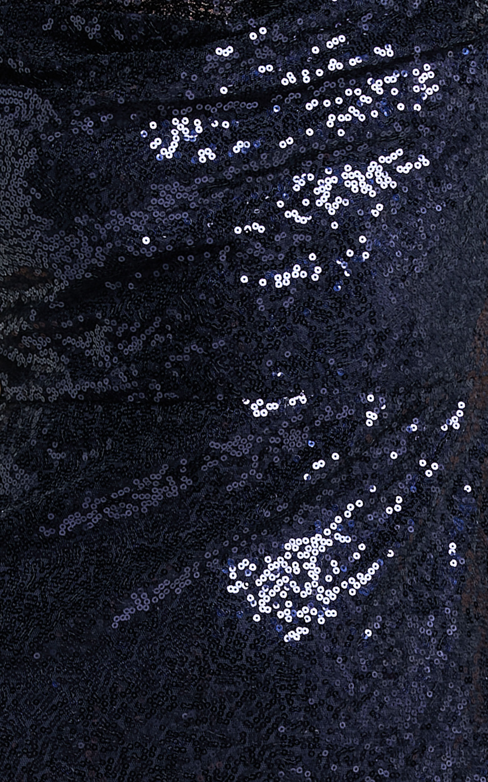 Cynthie Midi Dress - Strappy Cowl Neck Sequin Slip Dress in Navy