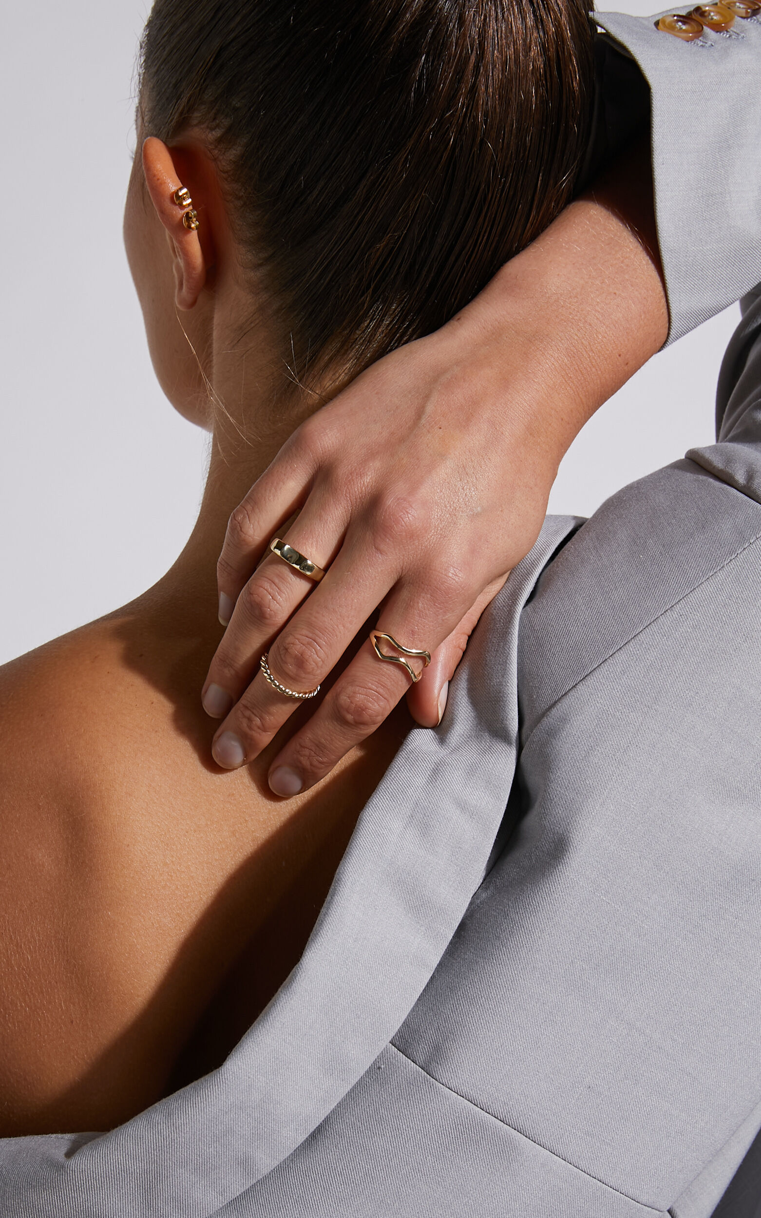 Florice 3 Pack Ring Set in Gold