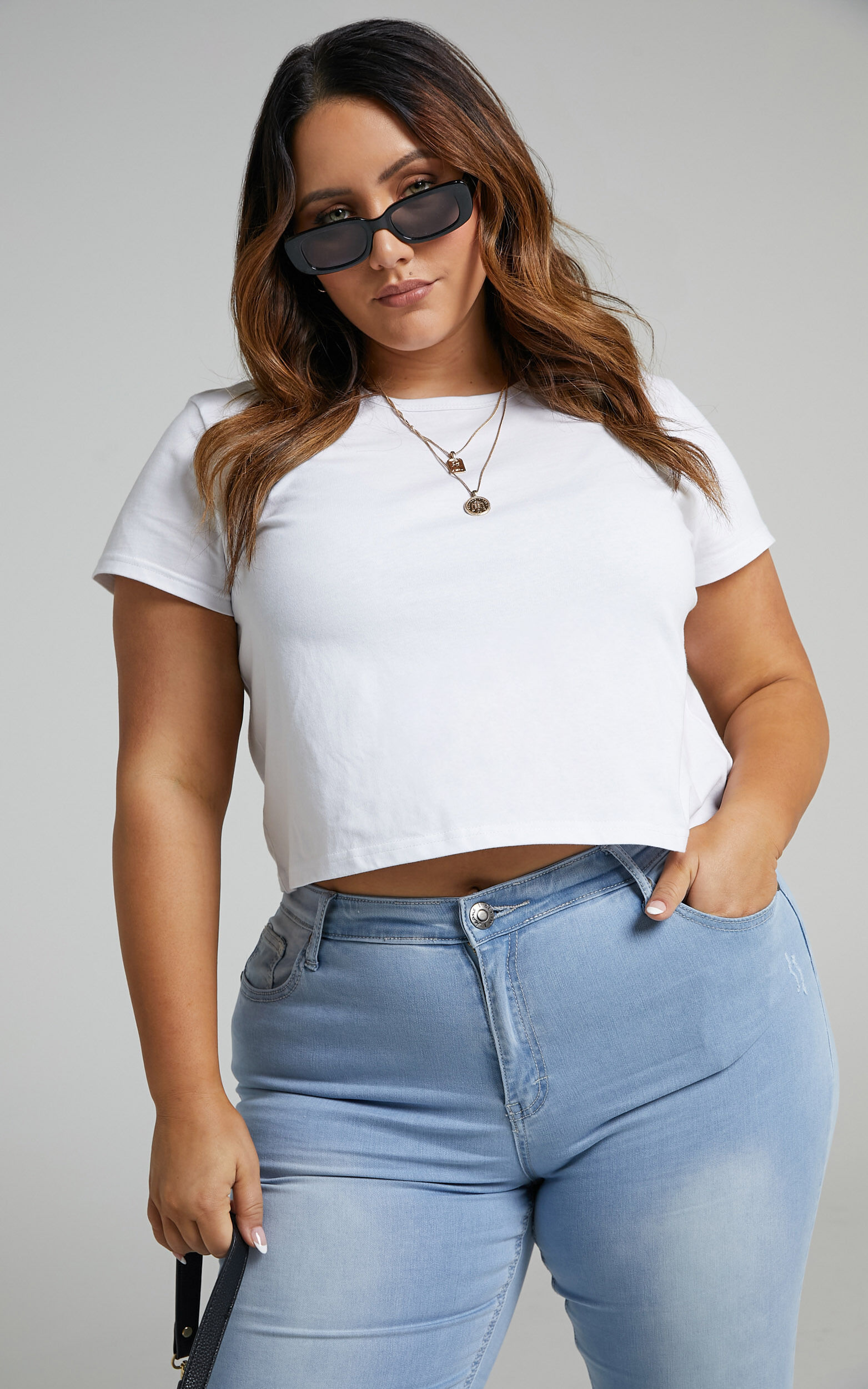 Danzel Top - Boxy Fit Cap Sleeve Crop Top in White