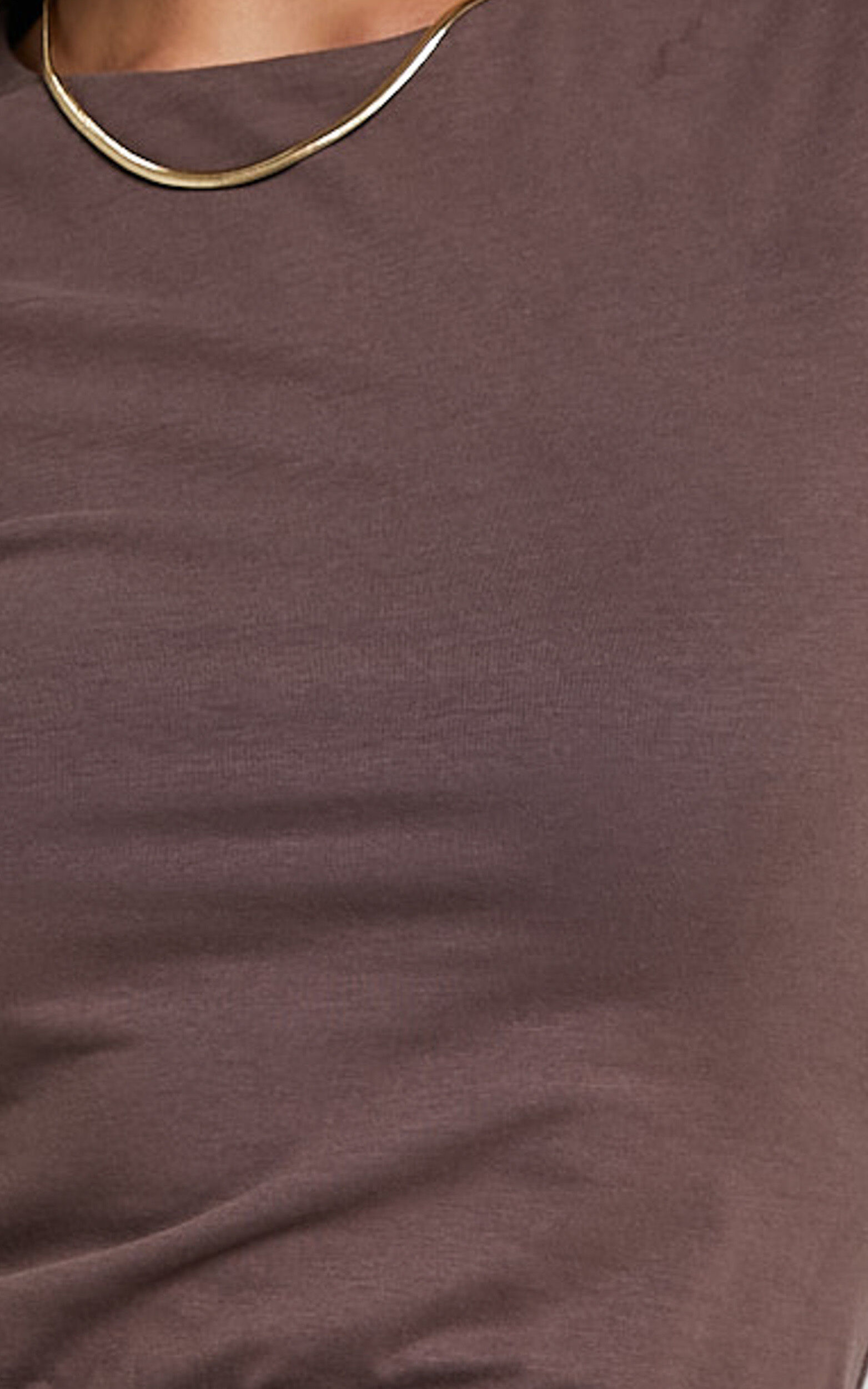 Alexie Tshirt - High Neckline Tshirt in Dark Oak