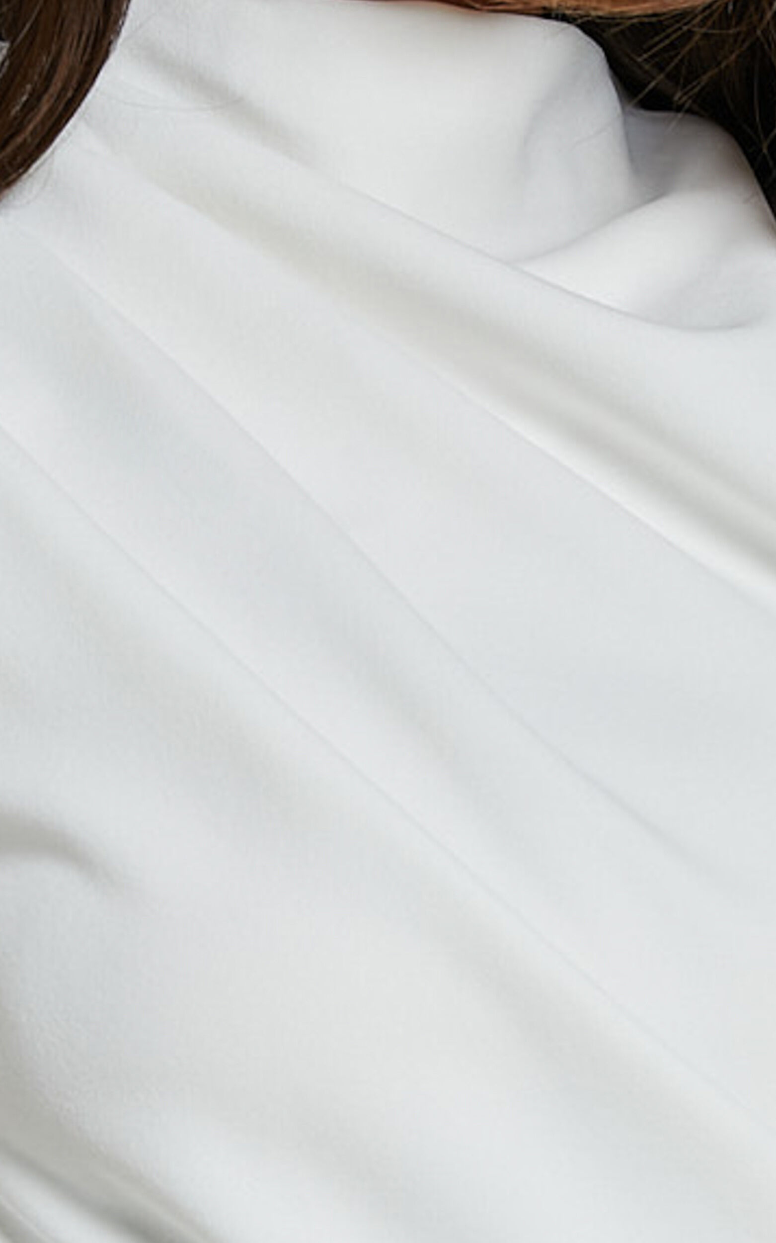 Erin Top - Jersey Crepe High Neck Asymmetric Tank in White