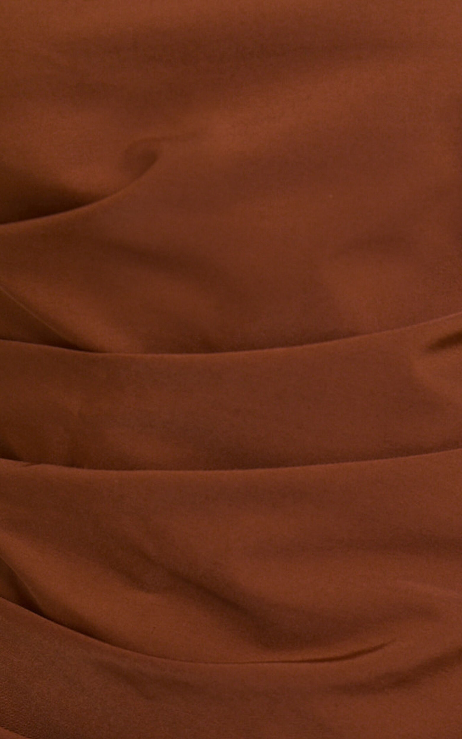 Alycia Mini Dress - Asymmetric Neck Strapped Back Bias Dress in Chocolate