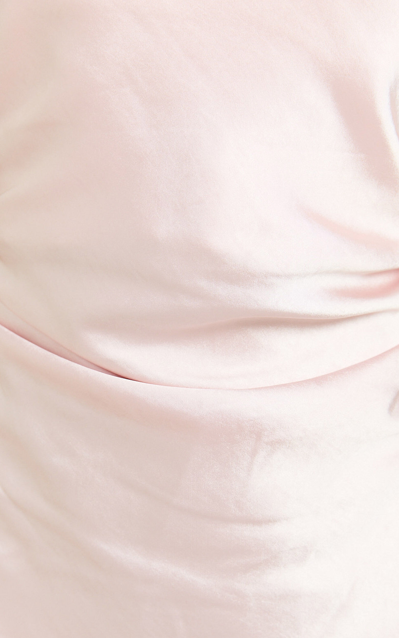 Aluna Midi Dress - High Neck Cross Back Satin Slip Dress in Soft Pink