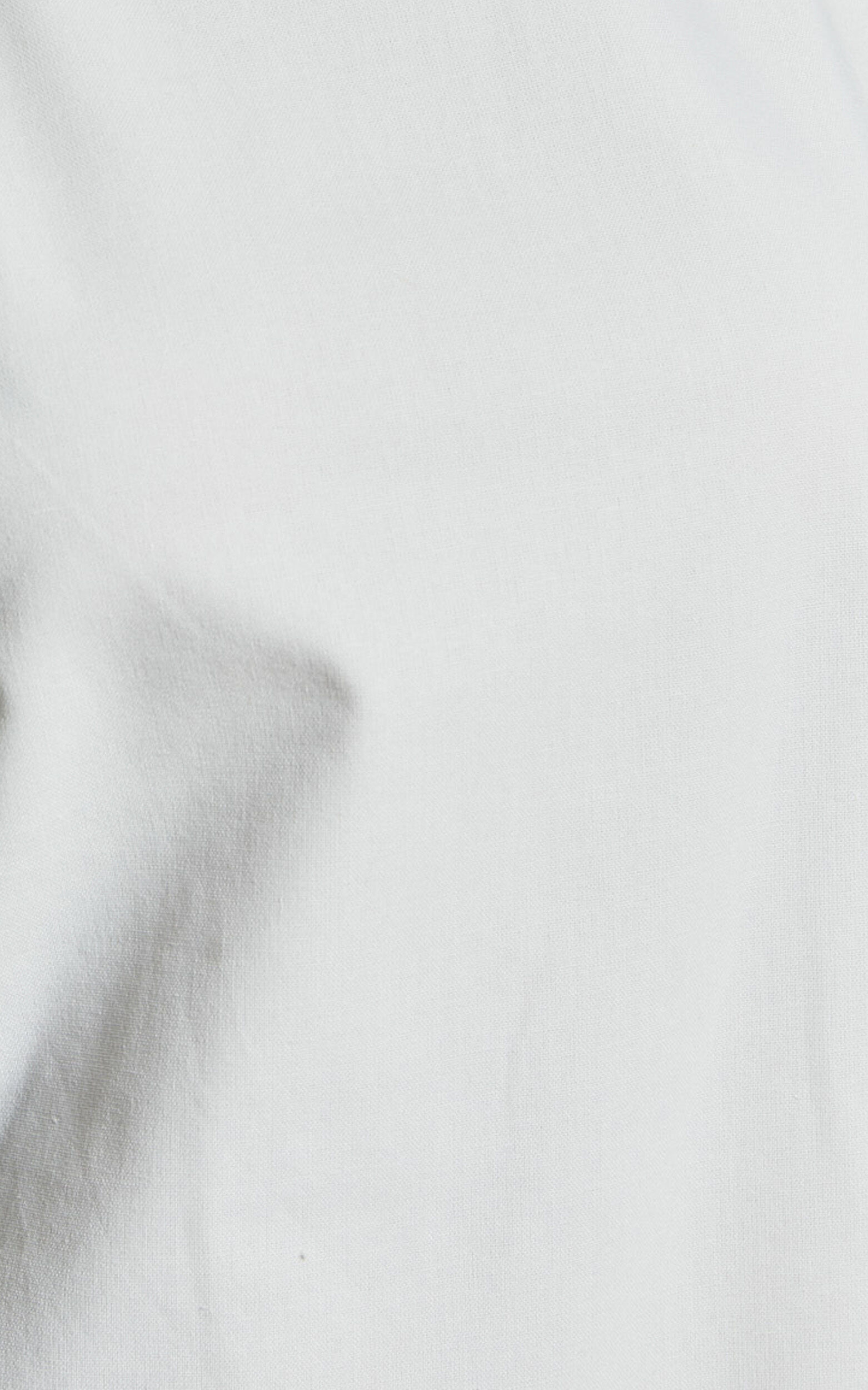 Elda Mini Dress - Linen High Neck Shift Dress in Off White