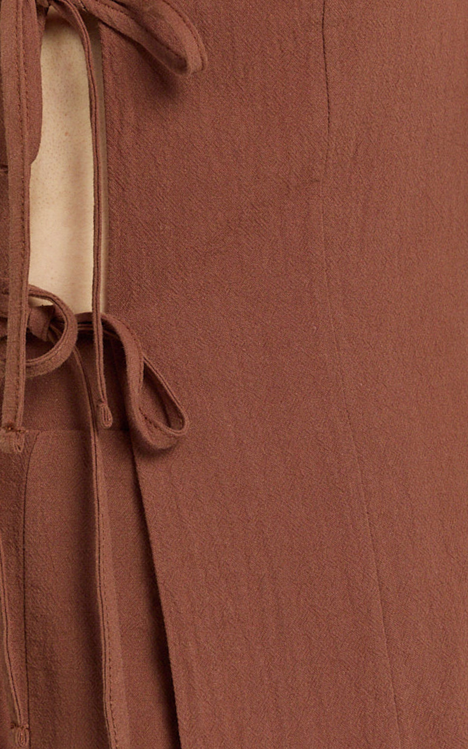 Keyla Two Piece Set - Tie Front Top and Mini Shorts in Chocolate