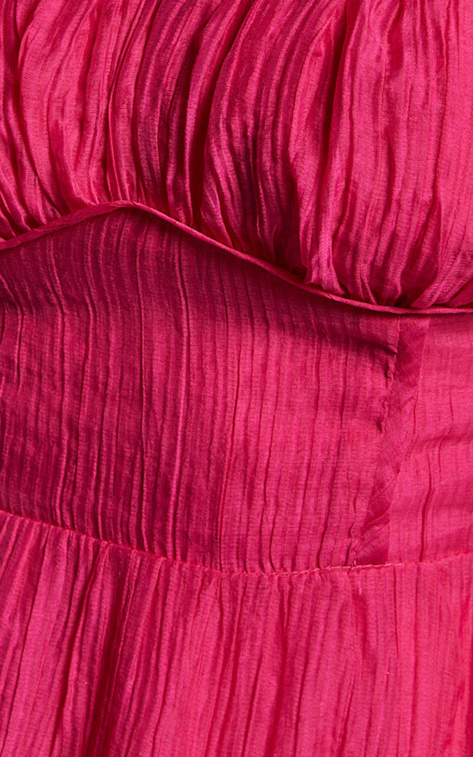 Alva Mini Dress - Sleeveless Ruched Bust Tiered Dress in Fuchsia