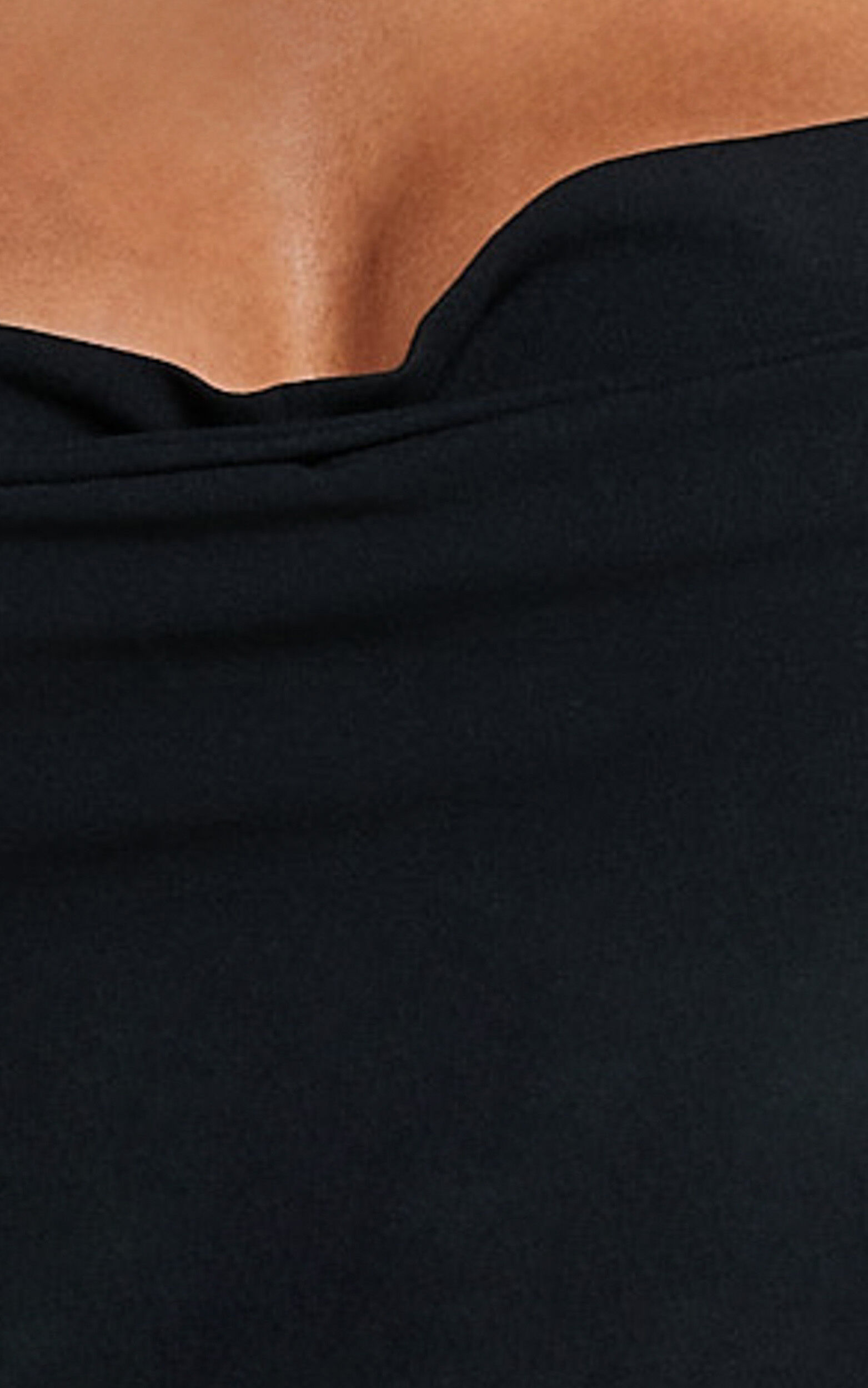 Donna Top - Cowl Neck Corset Top in Black