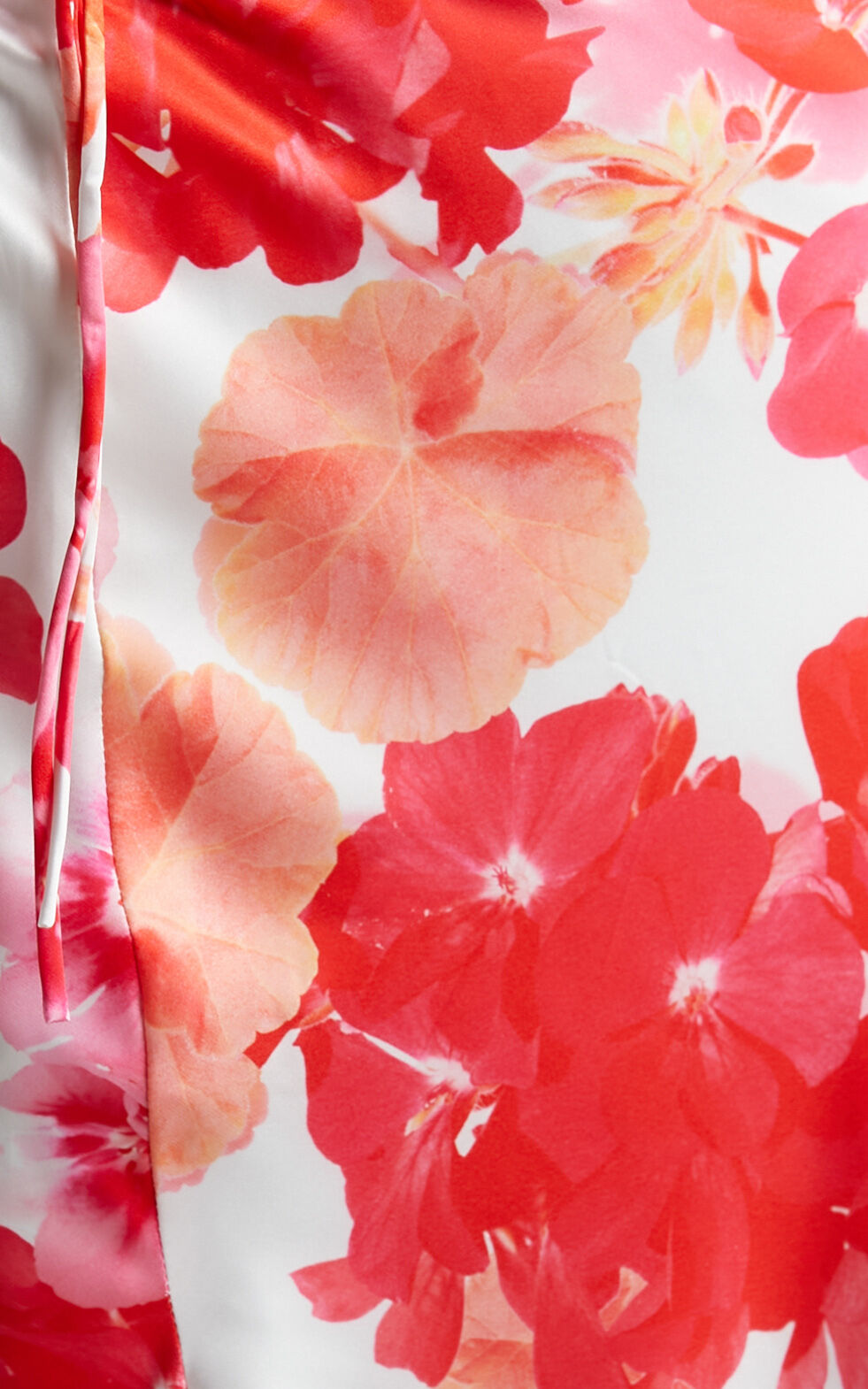 Leanora Maxi Dress - Side Cut Out One Shoulder Satin Dress in White Floral