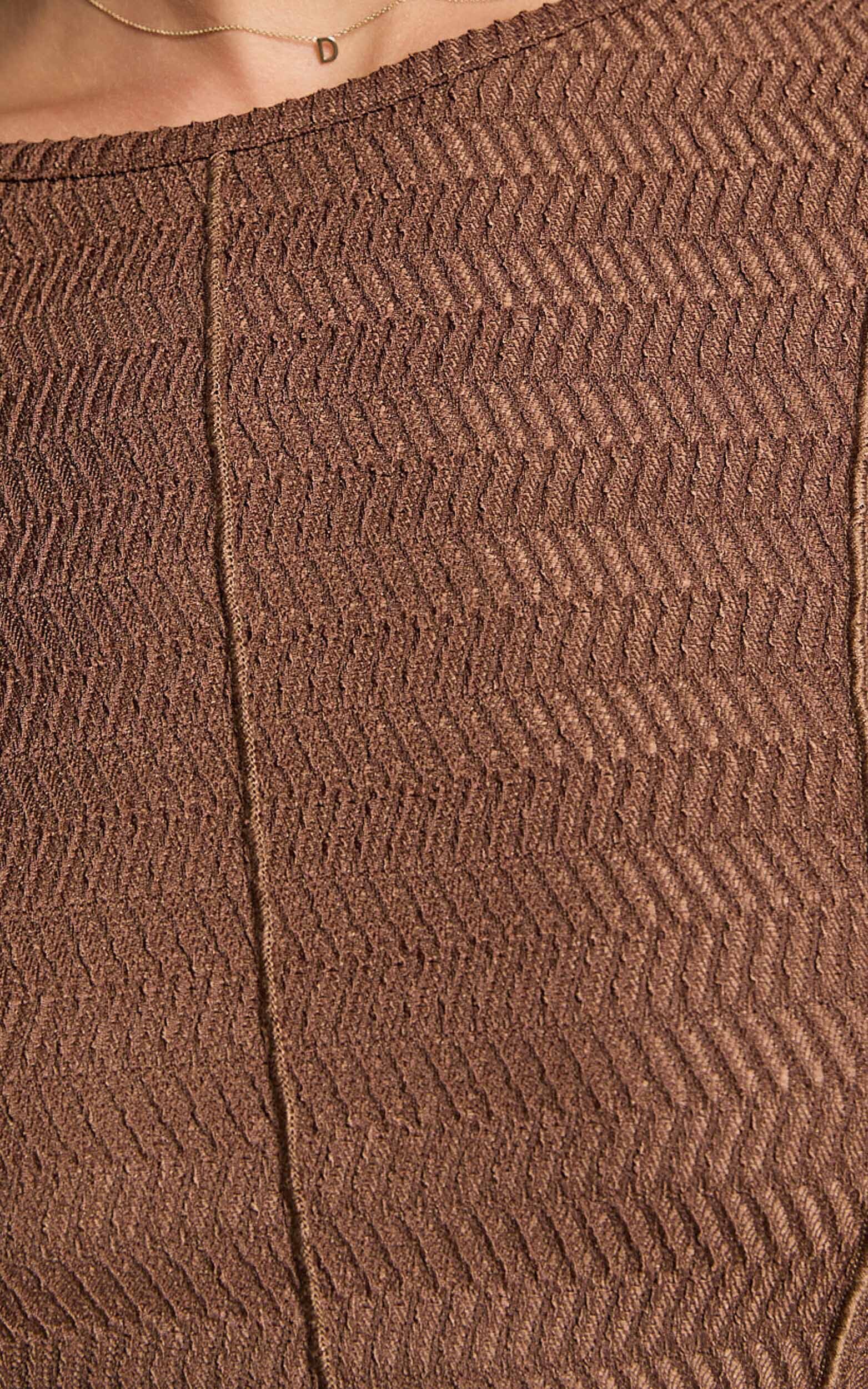 Valencia Maxi Dress - Long Sleeve A Line Dress in Chocolate