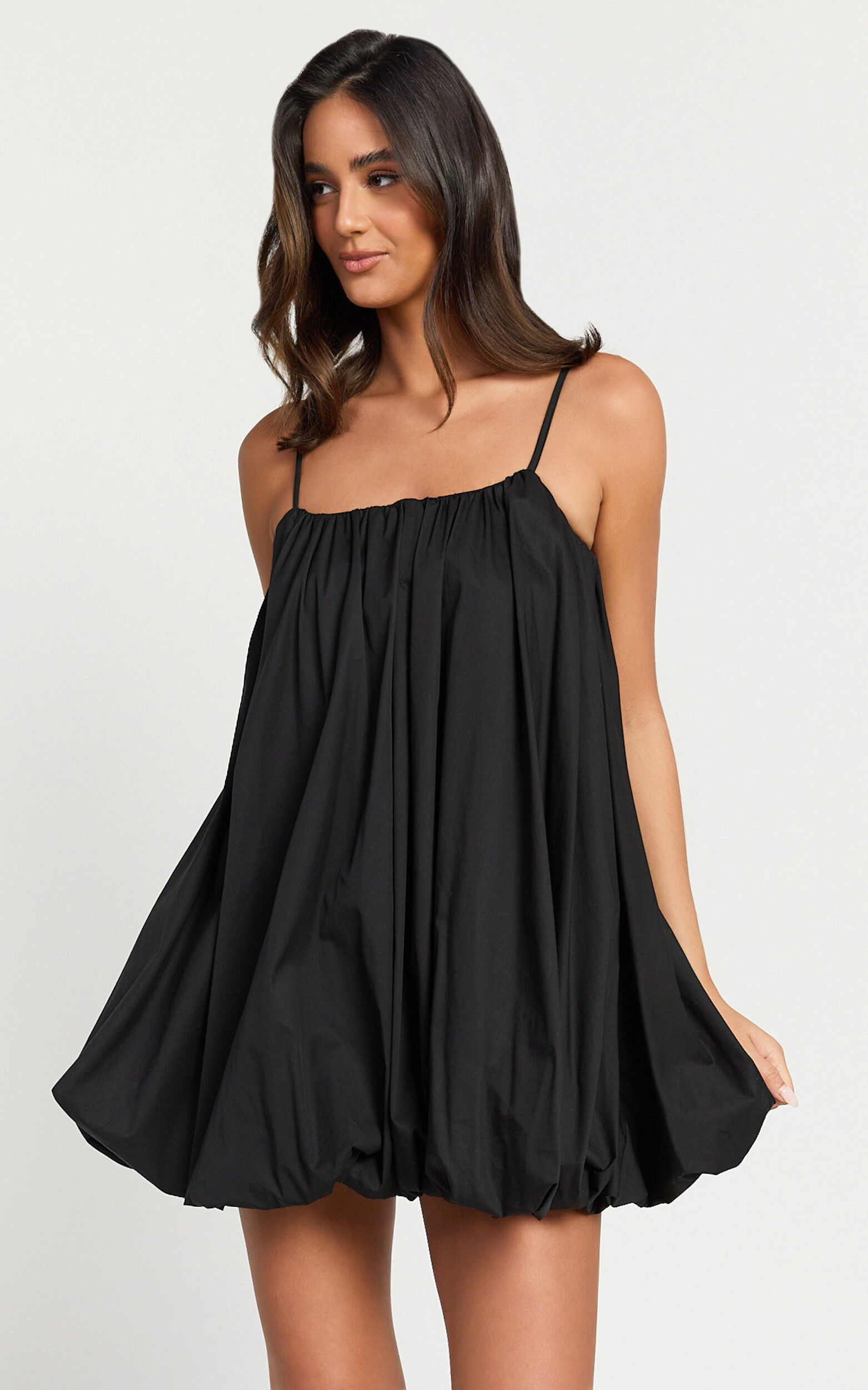 Marites Mini Dress - Bubble Mini Dress in Black