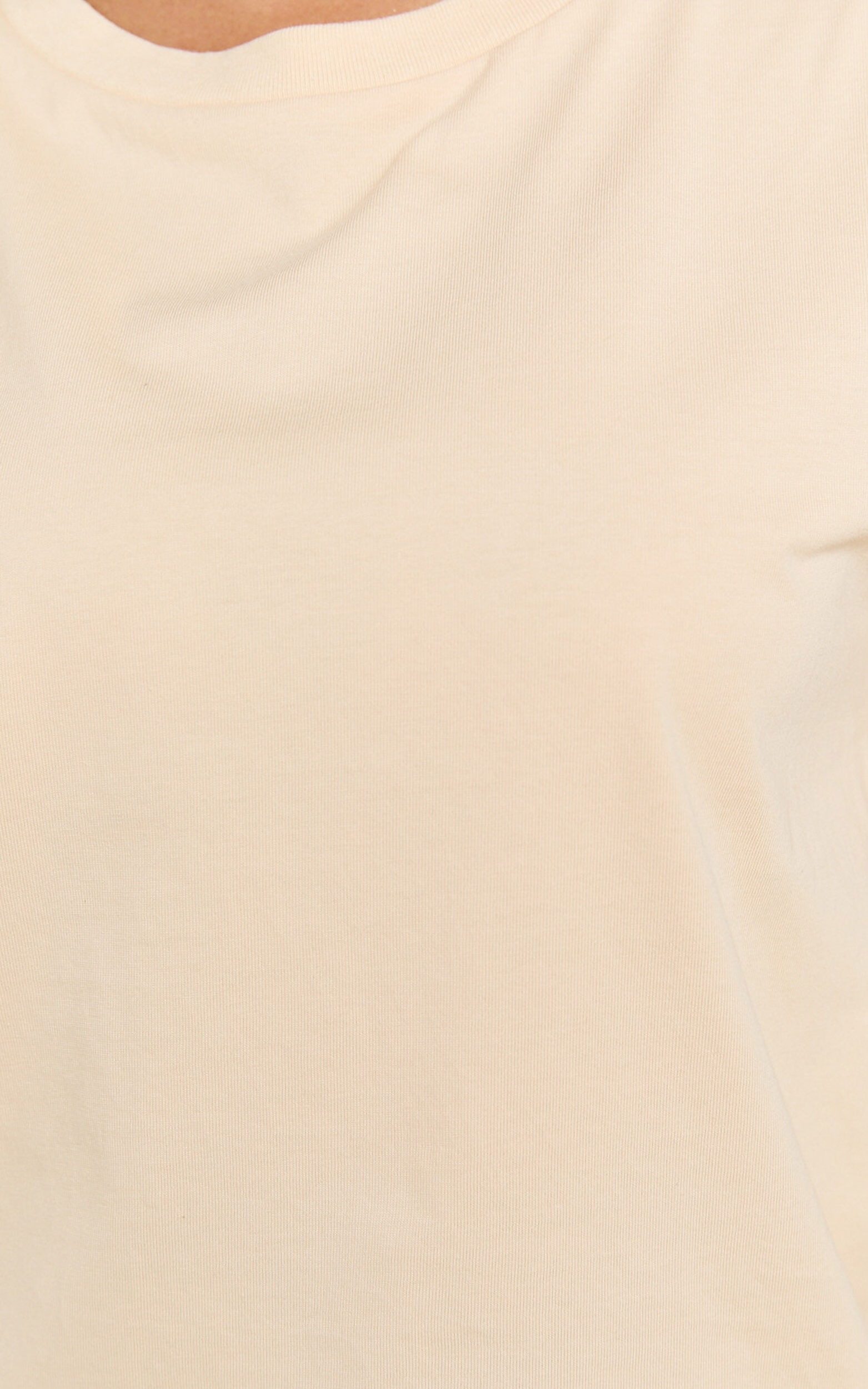 Gia Tee - High Neck Tshirt in Nude