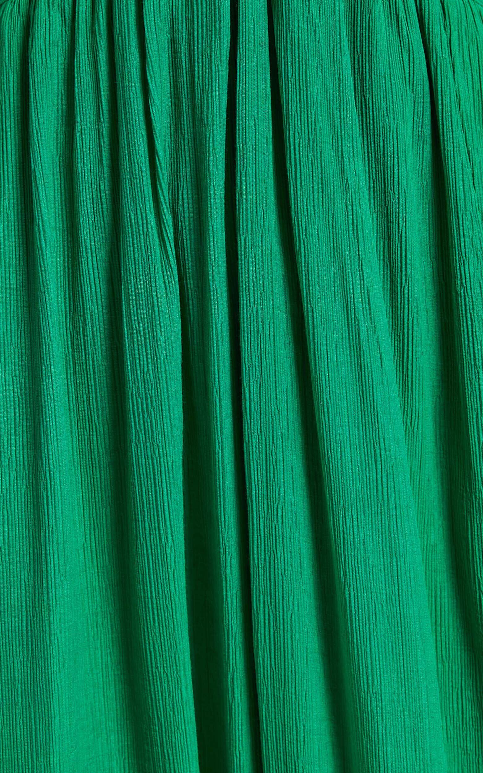 Paige Maxi Dress - Side Cut Out Balloon Sleeve Dress in Green