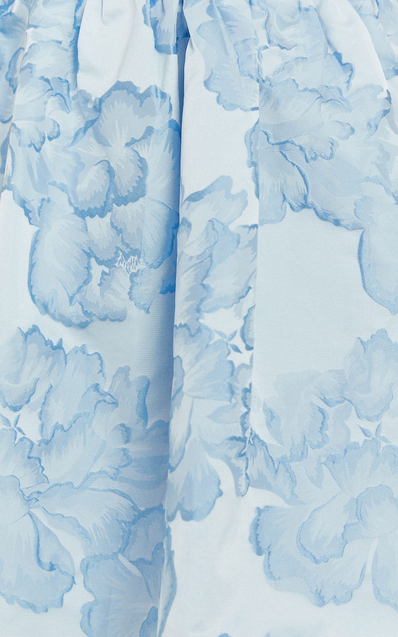 Laure Mini Dress - Strapless Jacquard Dress in Blue