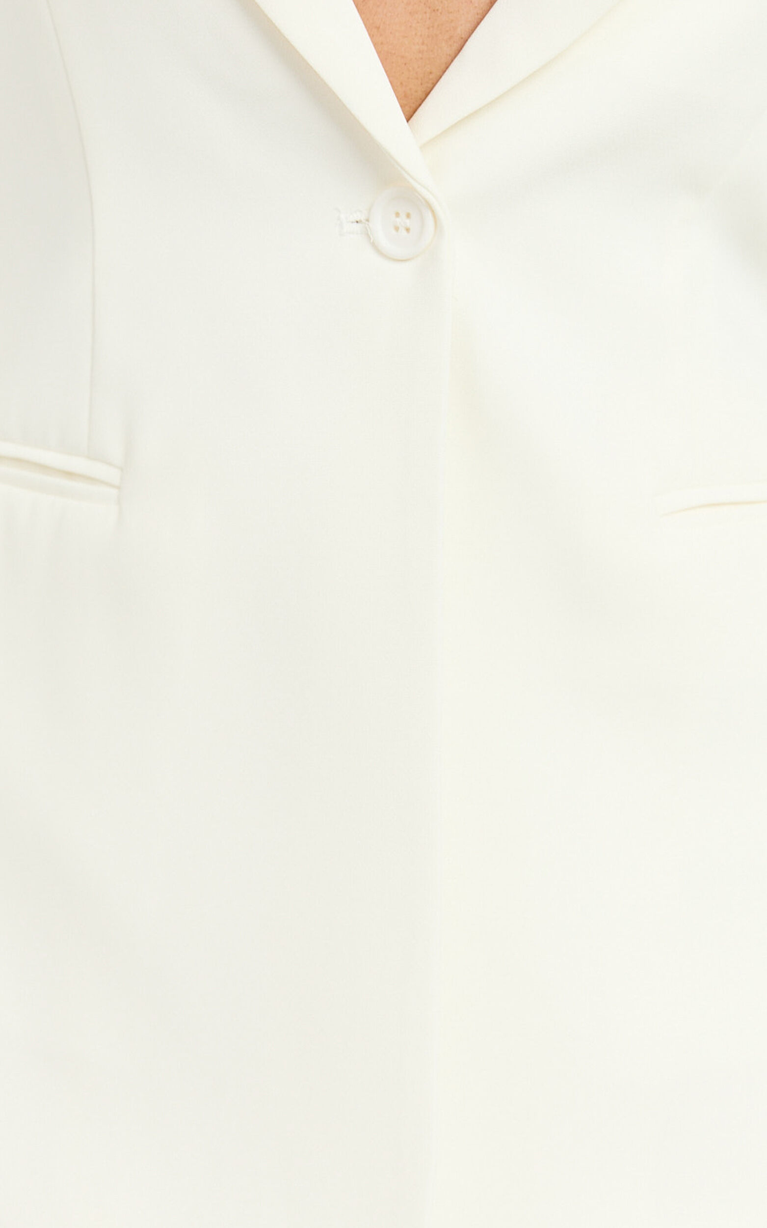 Brianna Blazer - Straight Fit Single Breasted Tailored Blazer in White