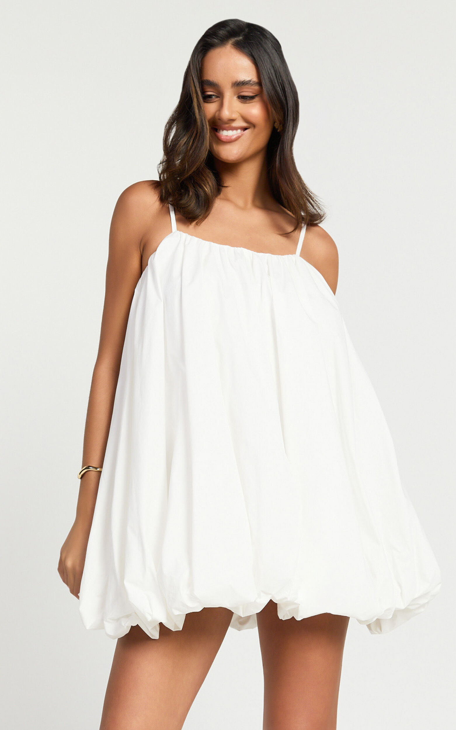 Marites Mini Dress - Bubble Mini Dress in White