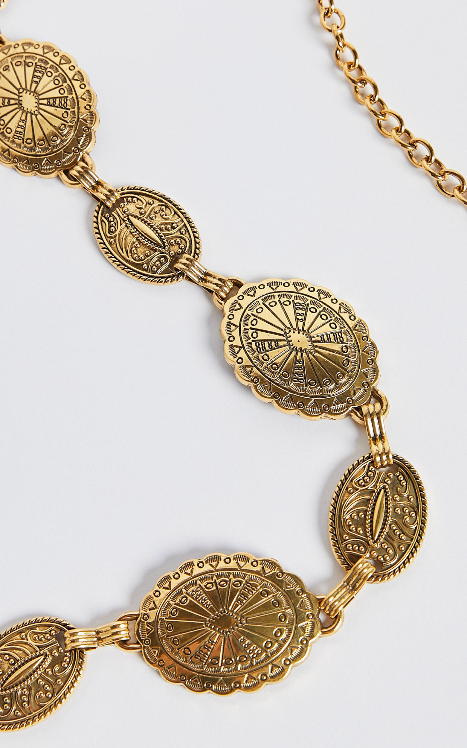 Bellerose Belt - Gold Circle Detail Chain Belt in Gold