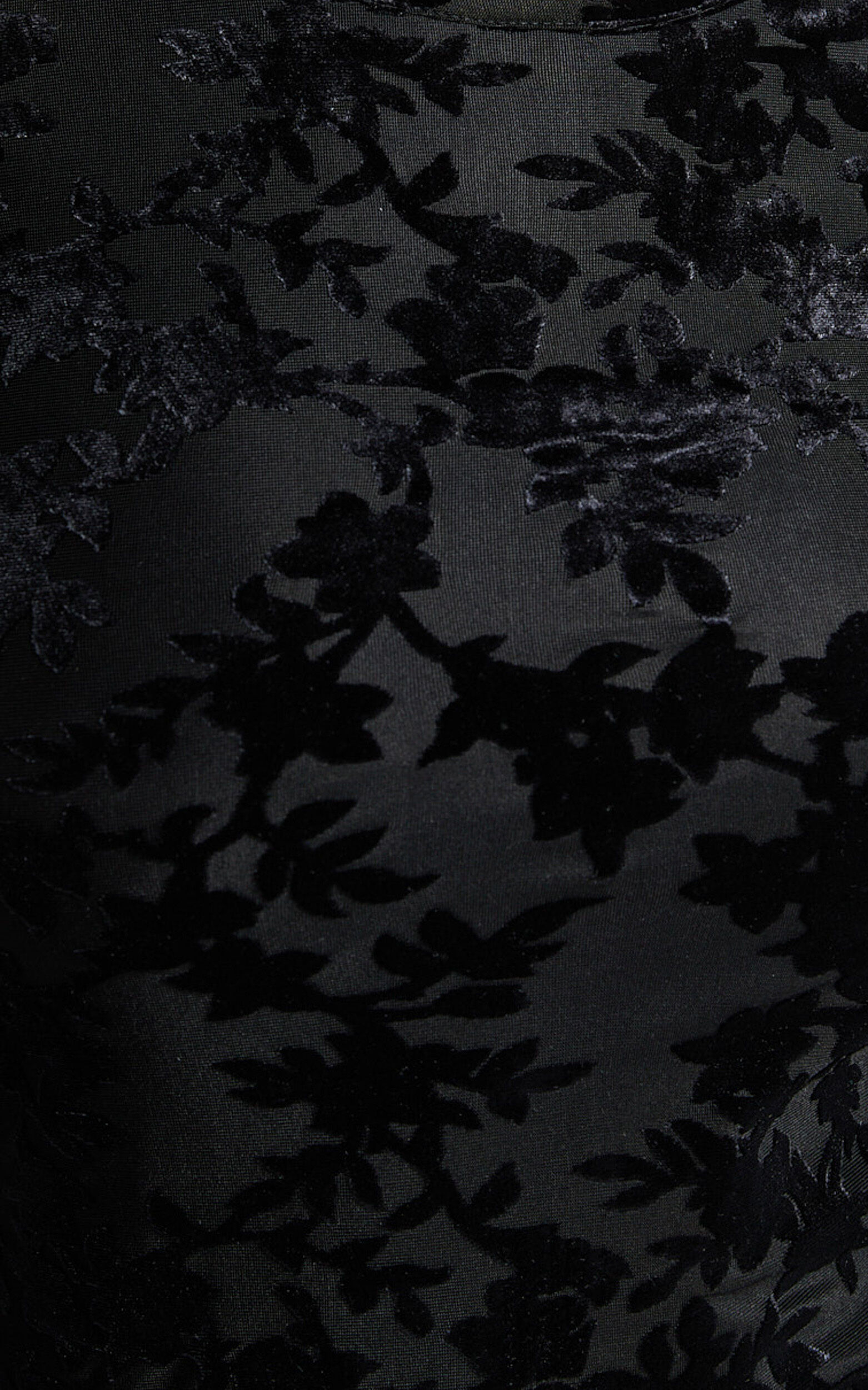 Paula Mini Dress - Burnout Flounce Sleeve Bodycon Dress in Black