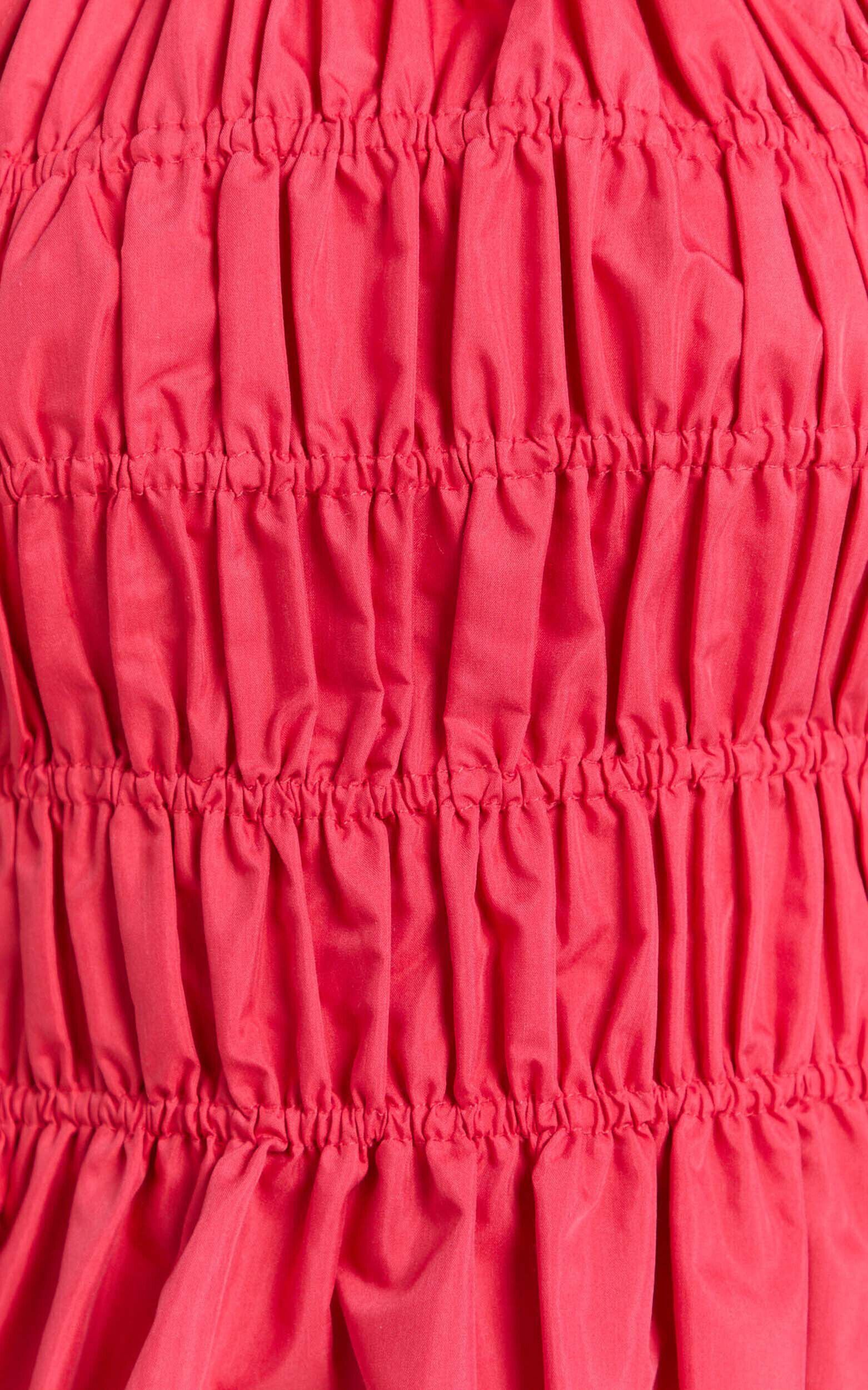 Kaiden Top - Halter Neck Backless Ruched Top in Red