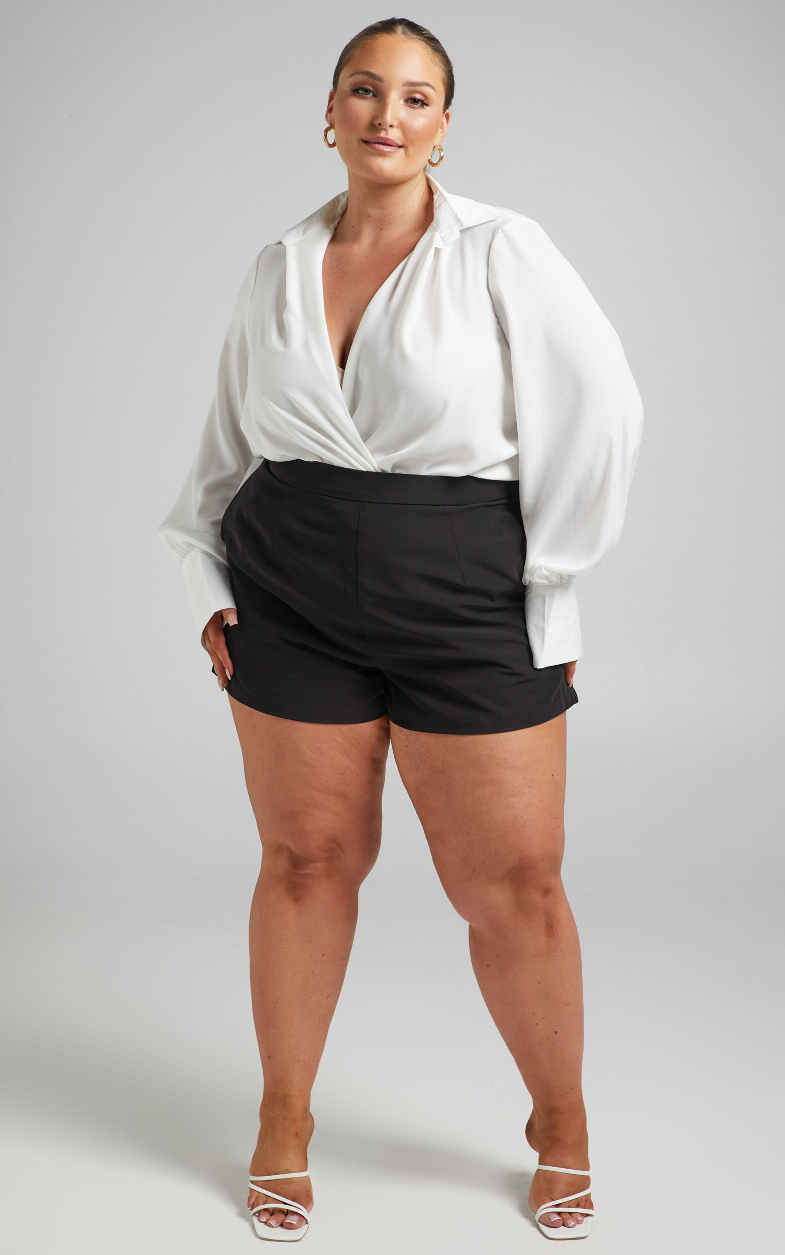 Along The Ride Mini Shorts - Tailored Shorts in Black